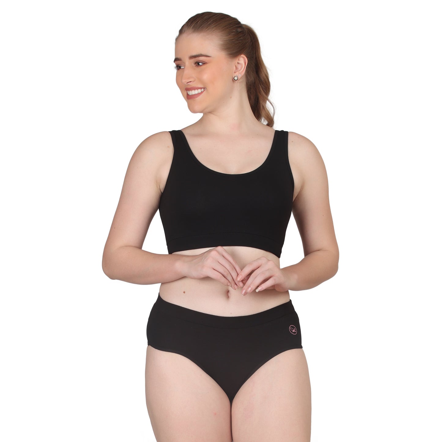 POOJA RAGENEE Skin Breathable & Smooth Fabric Solid Set ST01 Black