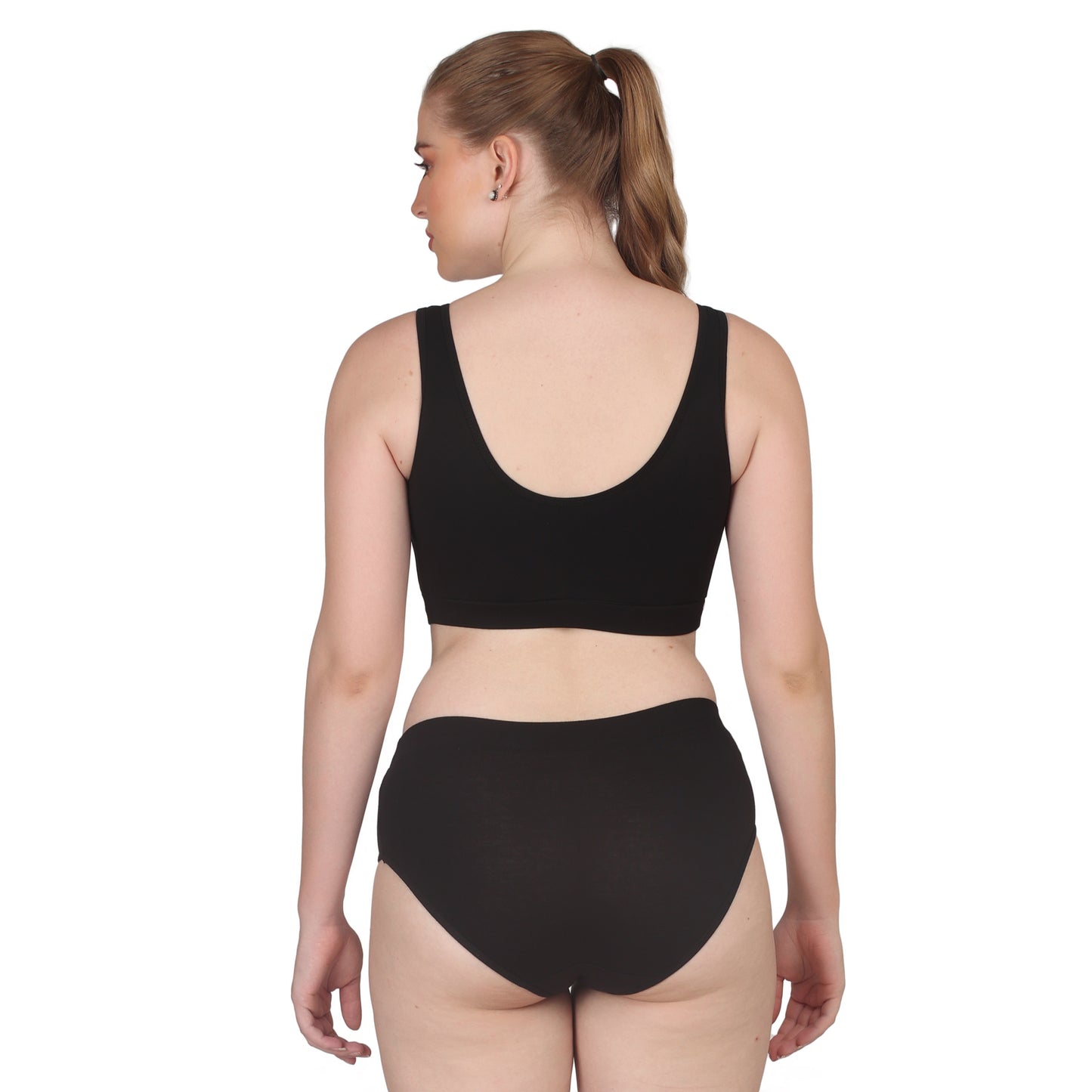 POOJA RAGENEE Skin Breathable & Smooth Fabric Solid Set ST01 Black