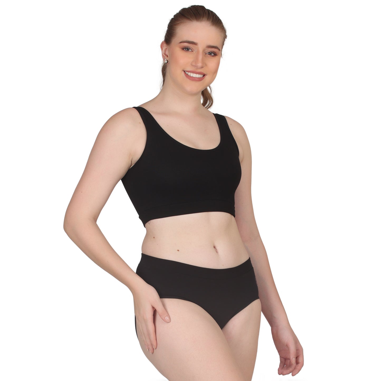 POOJA RAGENEE Skin Breathable & Smooth Fabric Solid Set ST01 Black