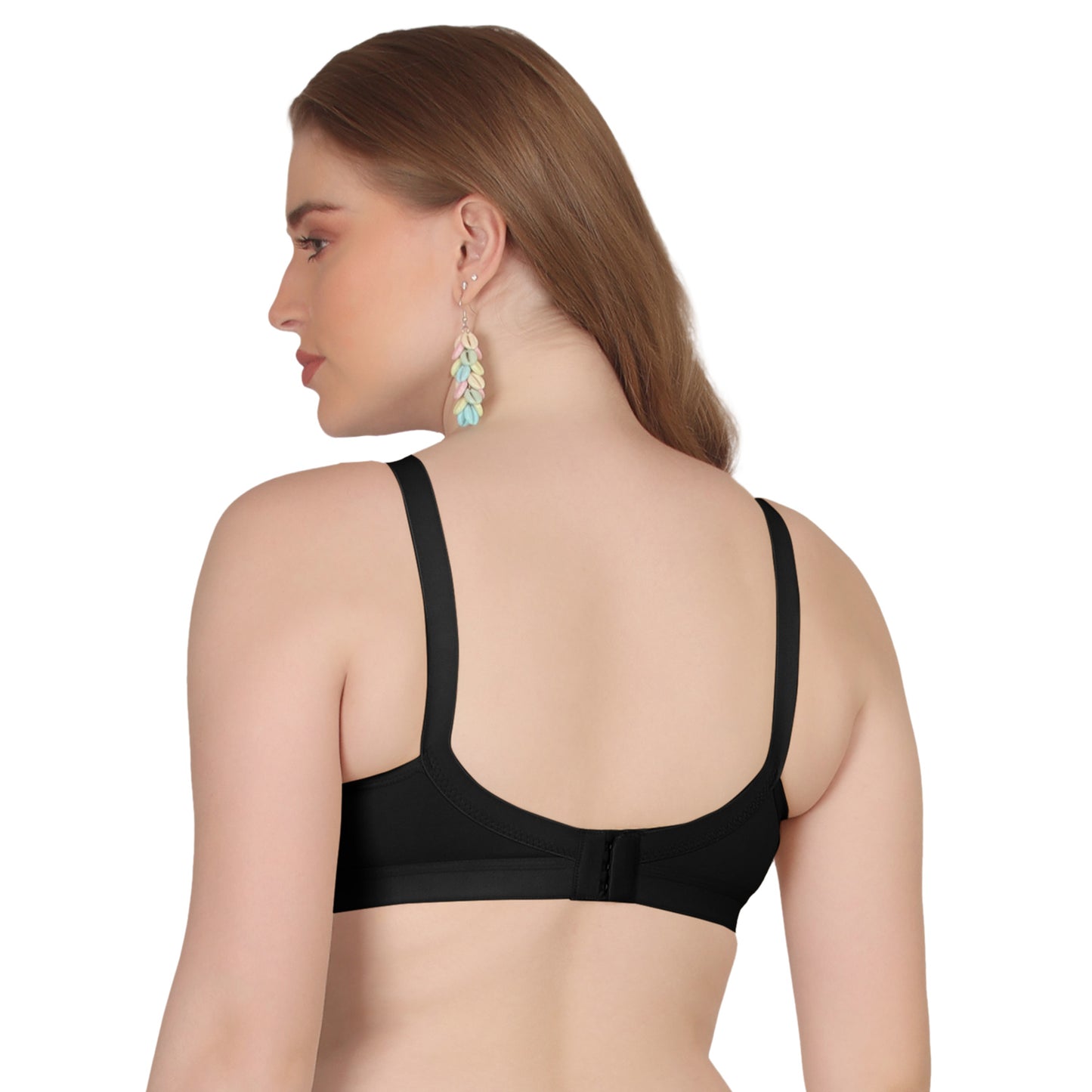 POOJA RAGENEE Seamless Moulded Non Padded Free Wired Comfortable Bra MQ3052 Black