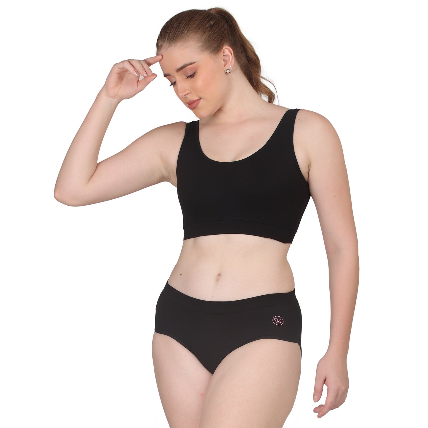 POOJA RAGENEE Skin Breathable & Smooth Fabric Solid Set ST01 Black
