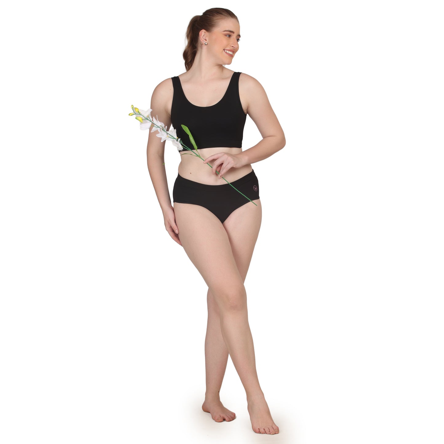 POOJA RAGENEE Skin Breathable & Smooth Fabric Solid Set ST01 Black