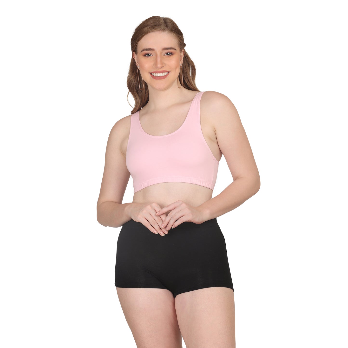 POOJA RAGENEE Skin Breathable & Comfort Sports Bra for Womens SQ1030 Baby Pink