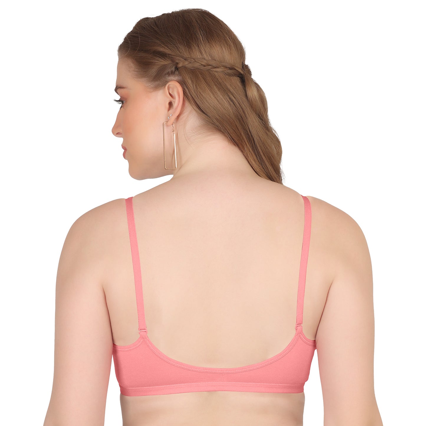POOJA RAGENEE Double Layer Front Opener Hooks Detachable Strap Bra BQ2184 Baby Pink