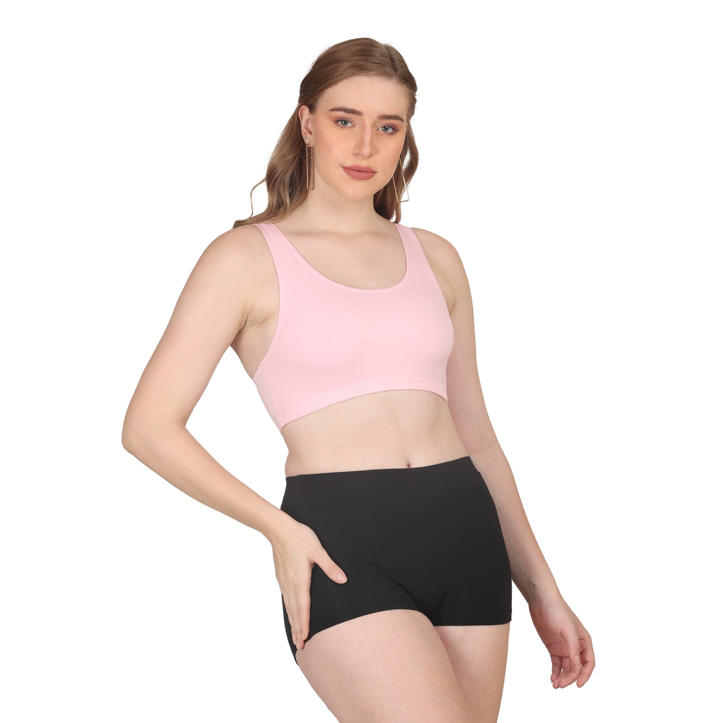 POOJA RAGENEE Skin Breathable & Comfort Sports Bra for Womens SQ1030 Baby Pink