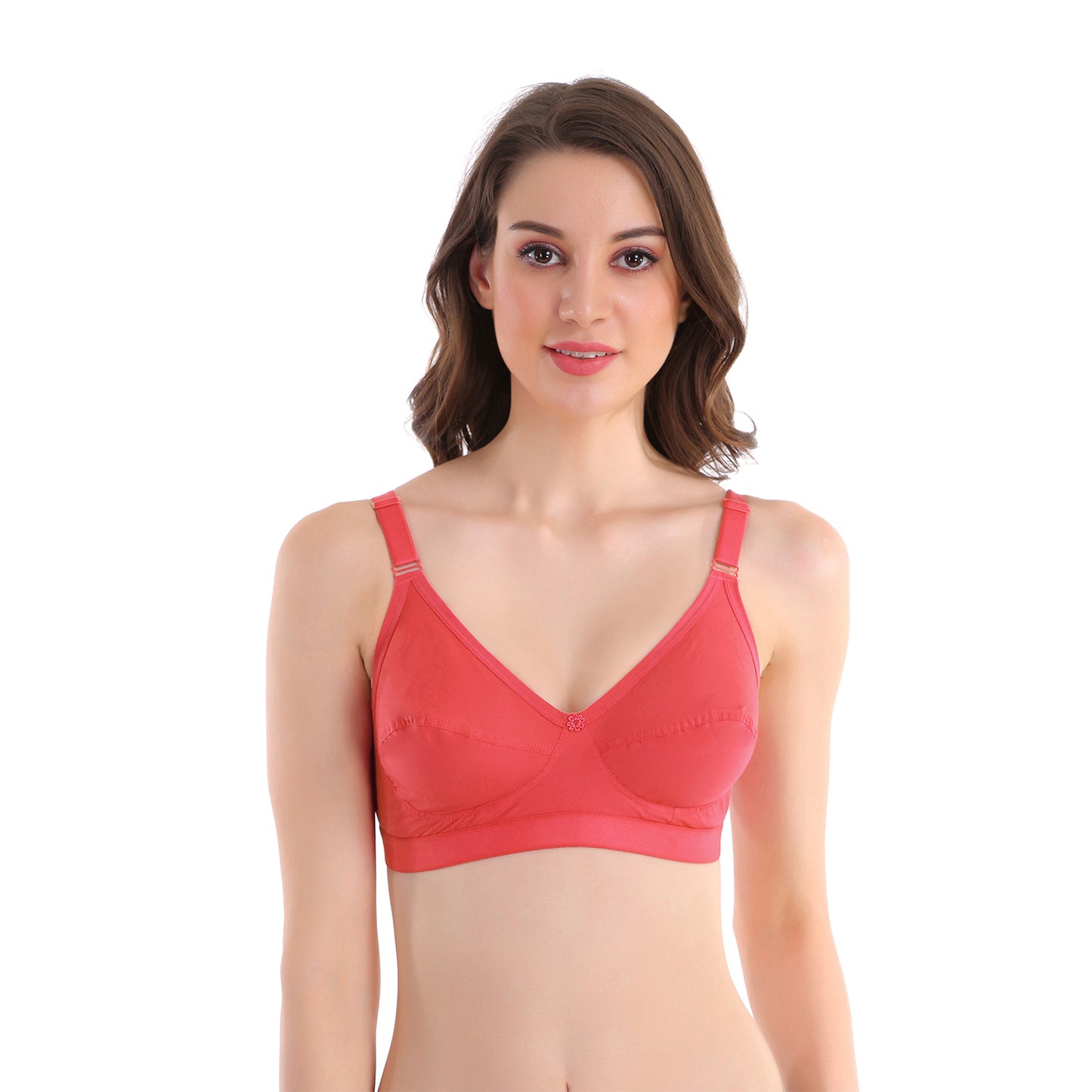 POOJA RAGENEE Regular Cotton Blend Bra -coral