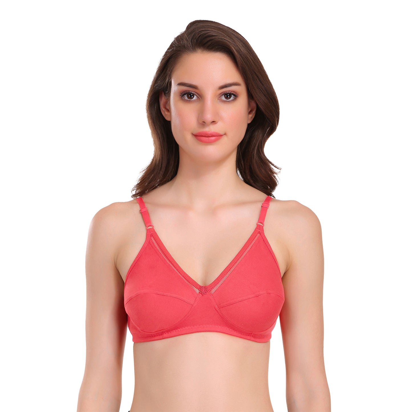 POOJA RAGENEE Regular Cotton Blend Bra -coral