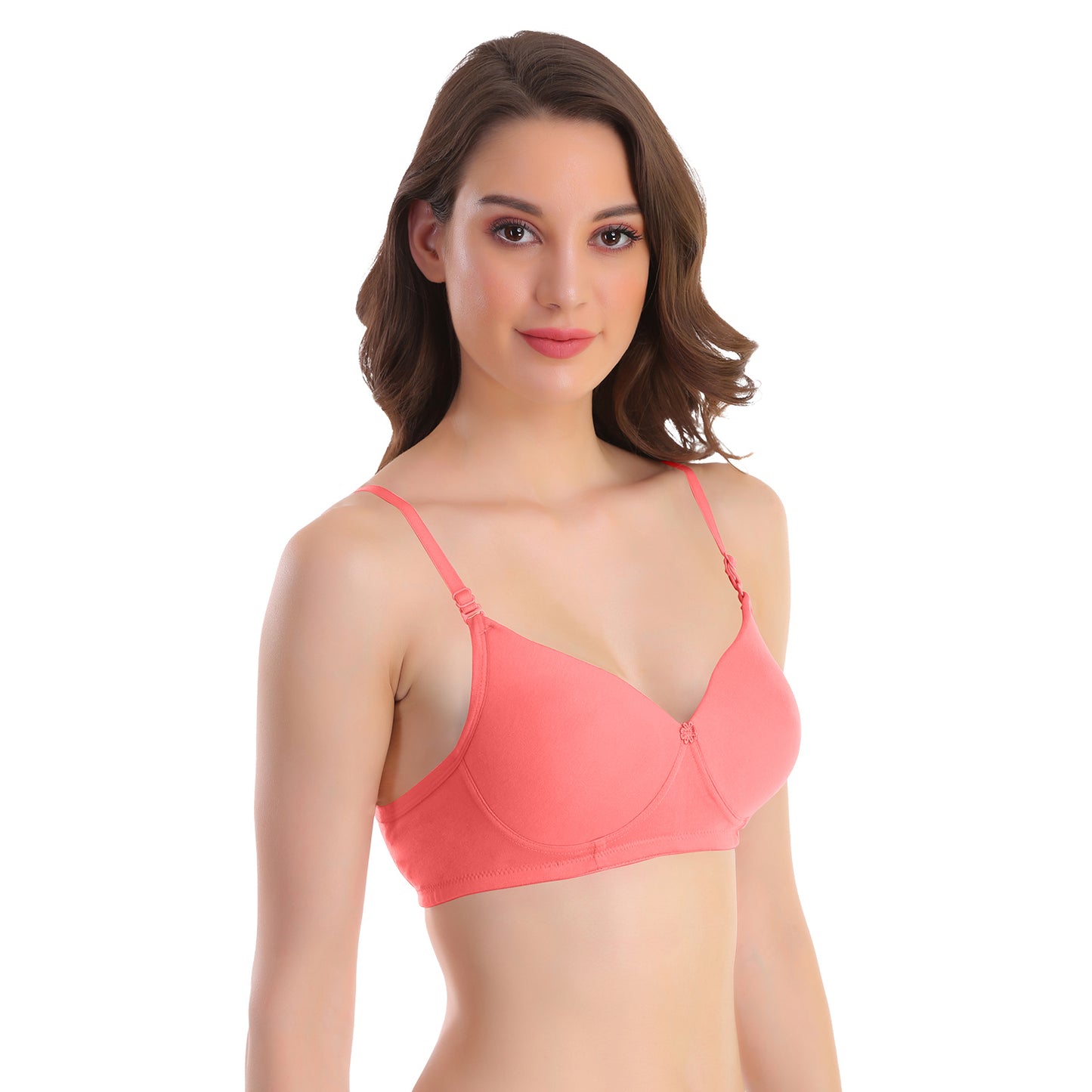 Pooja Ragenee Womens Full Coverage Padded Mould Cotton Bra FQ8005 NavyBlue-Wine