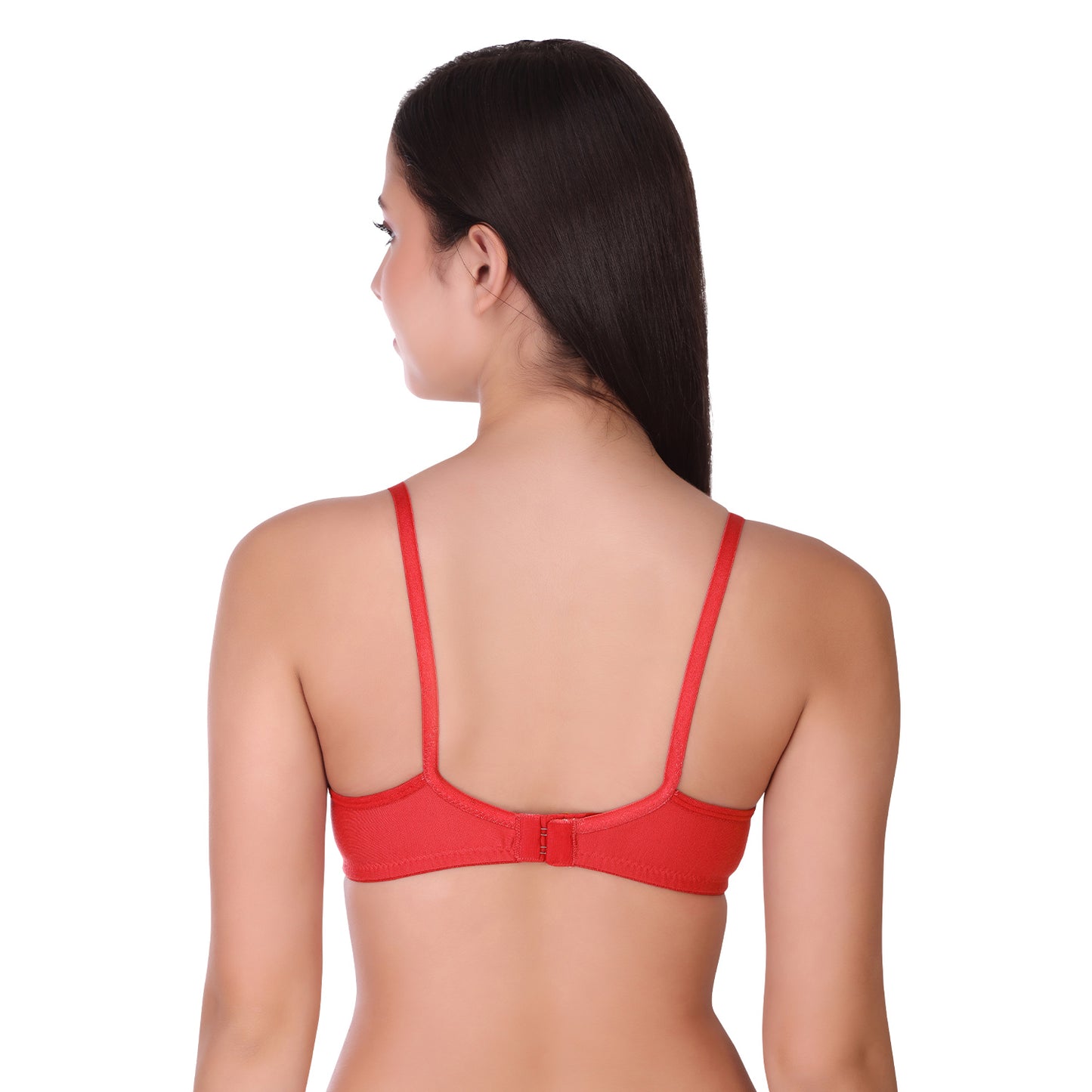 Pooja Ragenee Womens Full Coverage Non Padded Mould Cotton Bra MQ3055 Coral-Magenta-Maroon