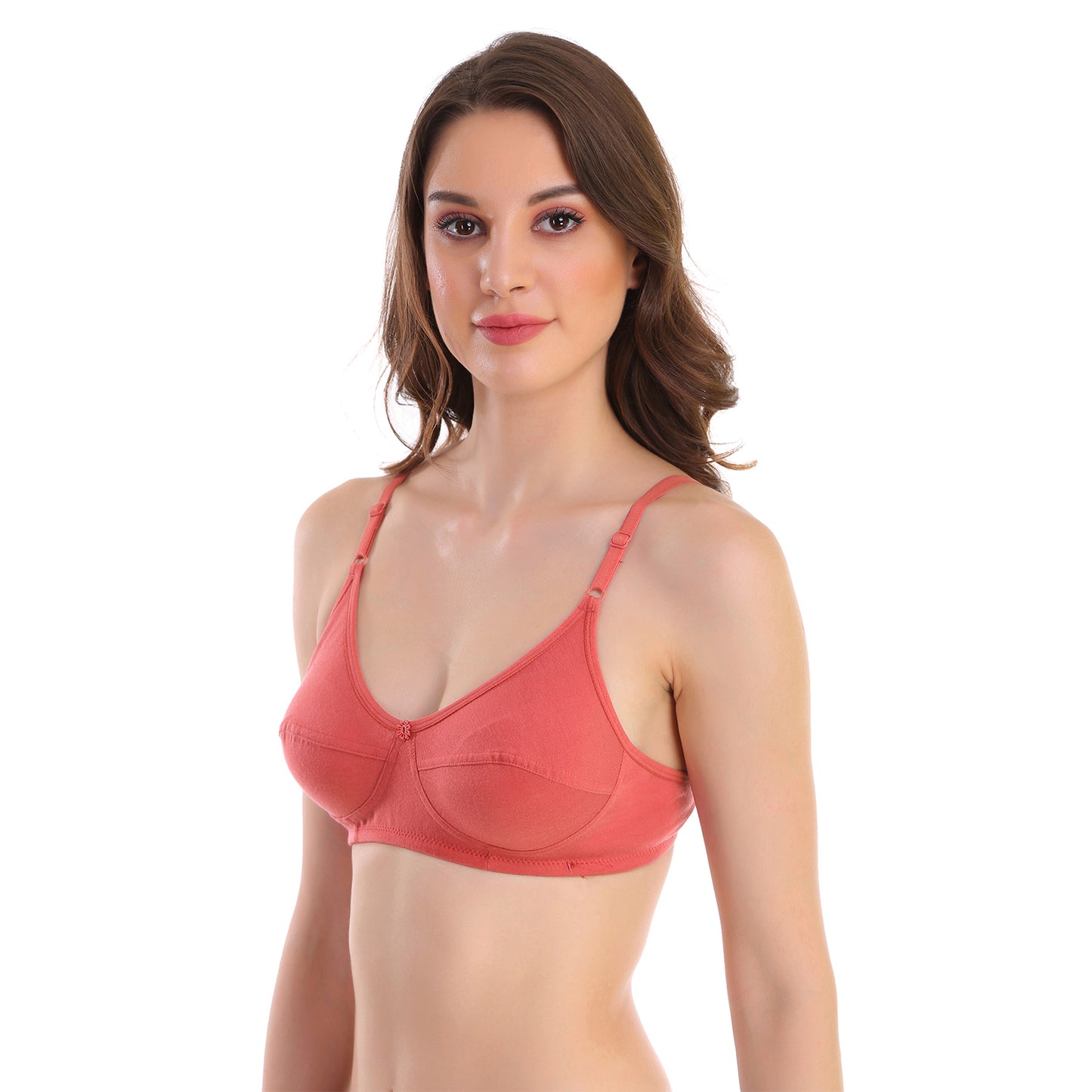 POOJA RAGENEE Regular Cotton Blend Bra -CORAL