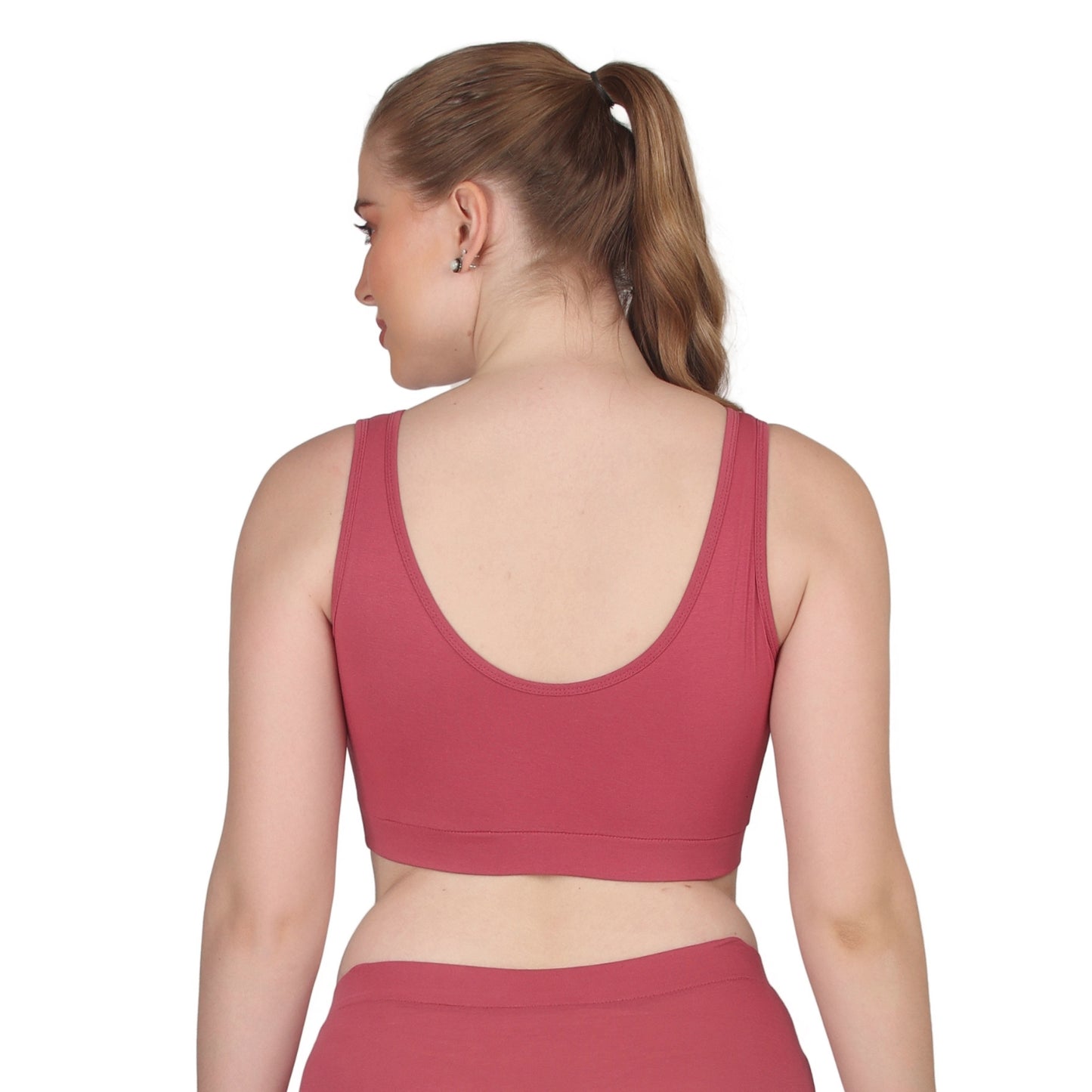 POOJA RAGENEE Skin Breathable & Comfortable Sports Bra SQ1029B Dark Pink