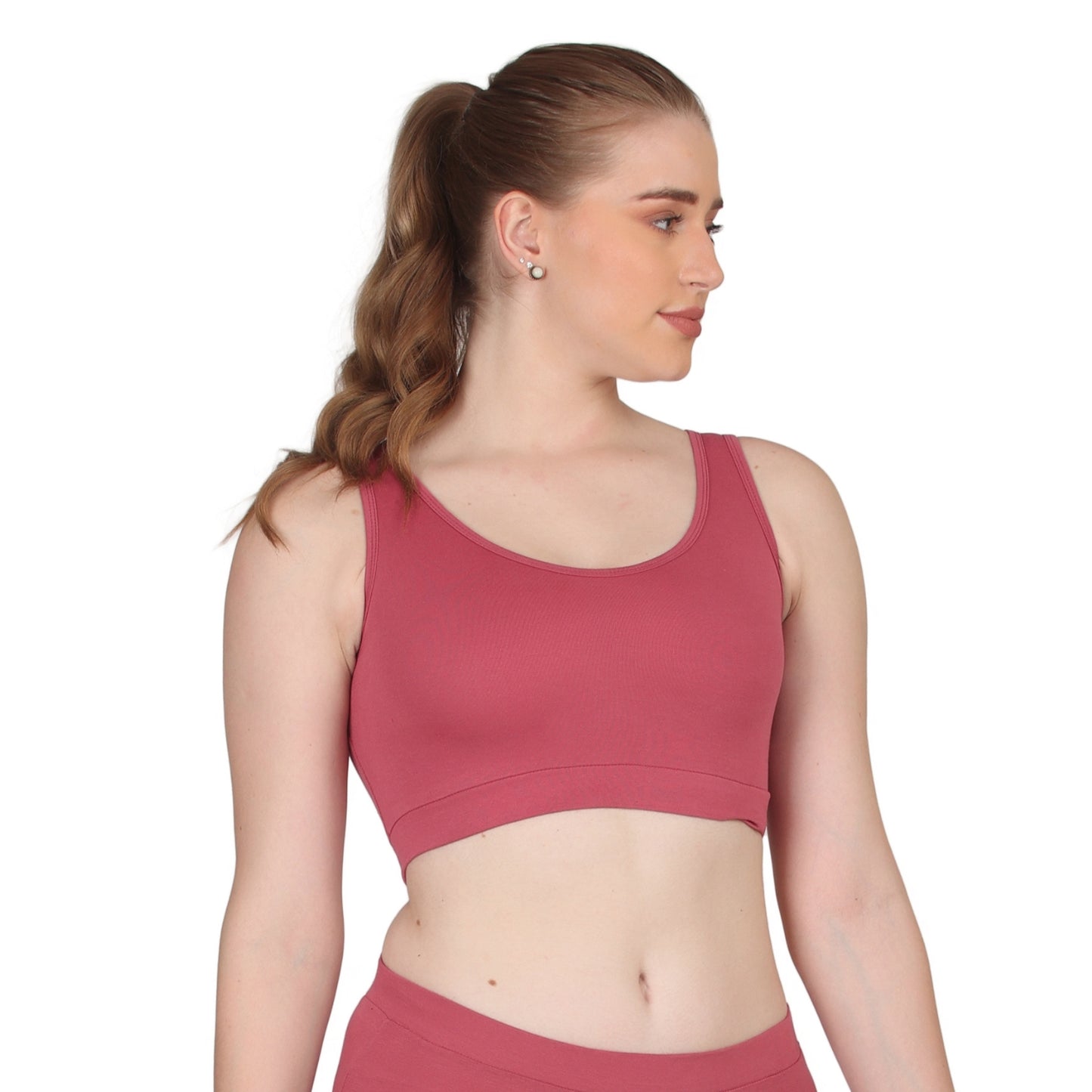 POOJA RAGENEE Skin Breathable & Comfortable Sports Bra SQ1029B Dark Pink