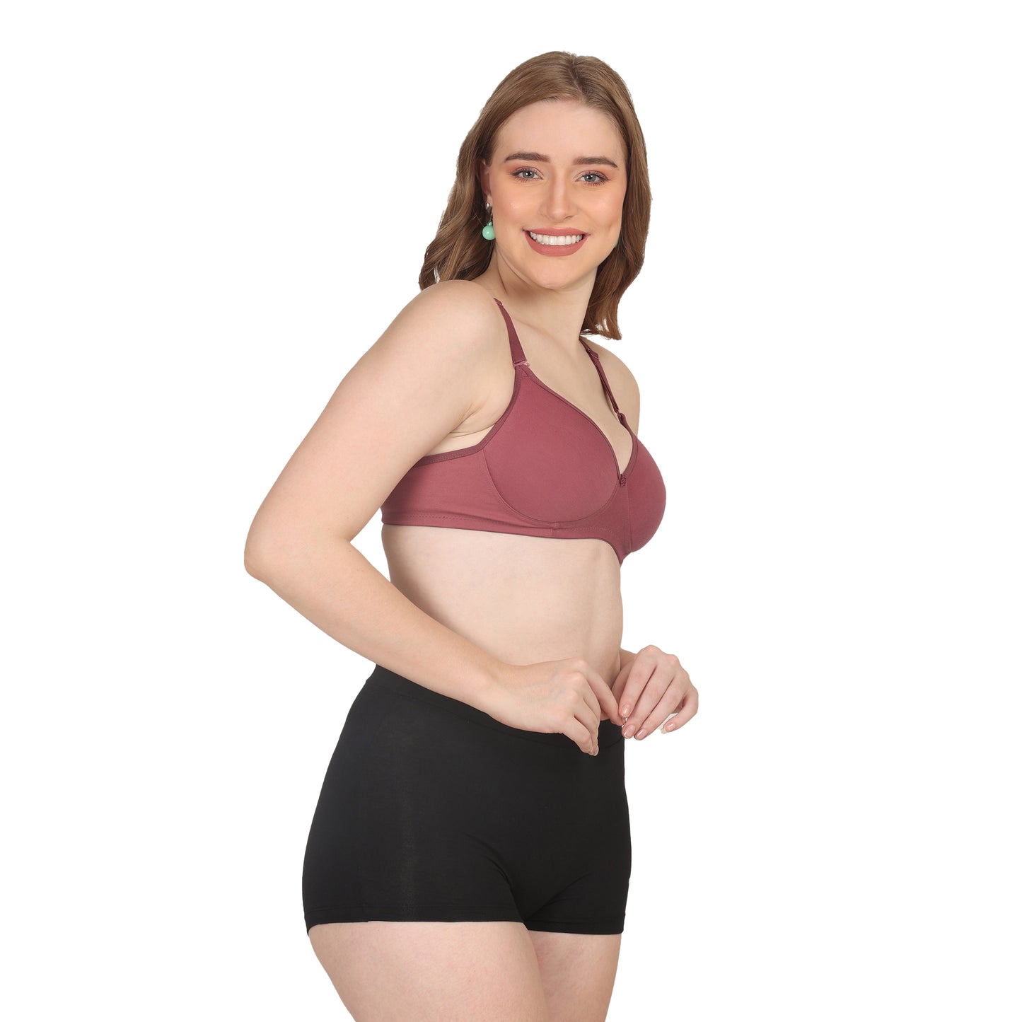 POOJA RAGENEE Lightly Padded Solid Bra for Womens FQ8002C Dark Pink