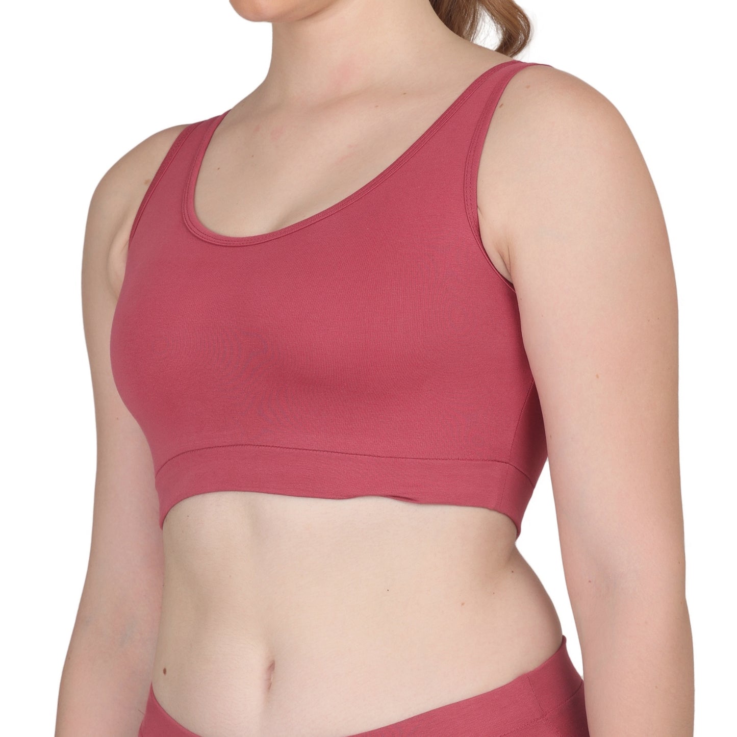 POOJA RAGENEE Skin Breathable & Comfortable Sports Bra SQ1029B Dark Pink