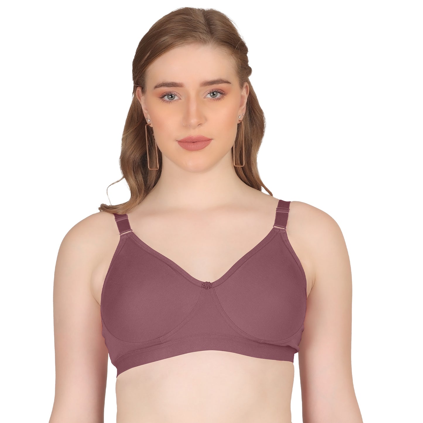 POOJA RAGENEE Seamless Moulded Non Padded Free Wired Comfortable Bra MQ3053 Dark Pink