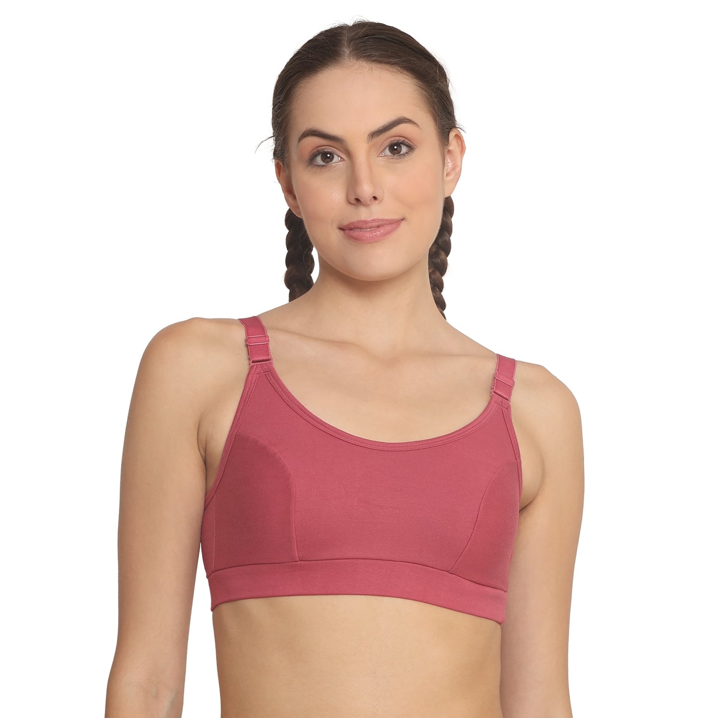 POOJA RAGENEE Women T-Shirt Non Padded Free Wired Bra SQ1035 Dark Pink