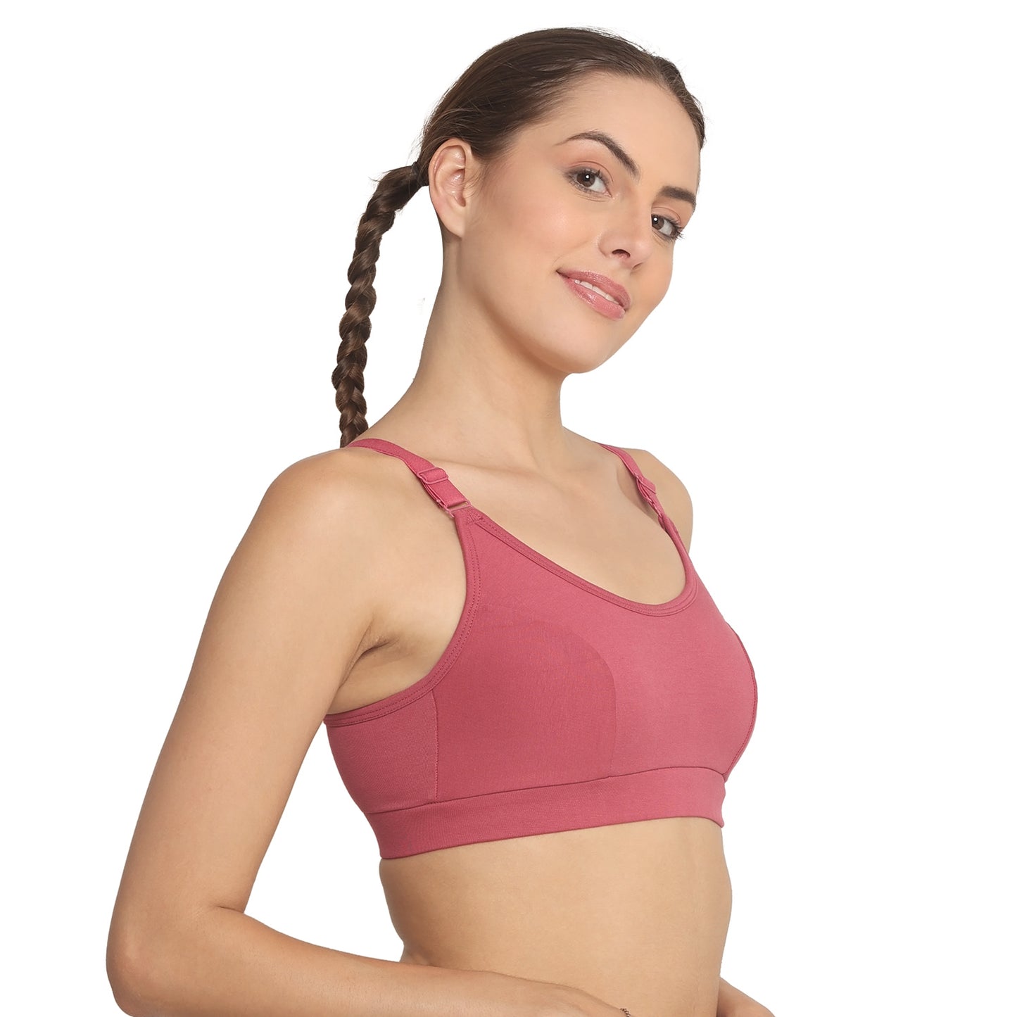 POOJA RAGENEE Women T-Shirt Non Padded Free Wired Bra SQ1035 Dark Pink