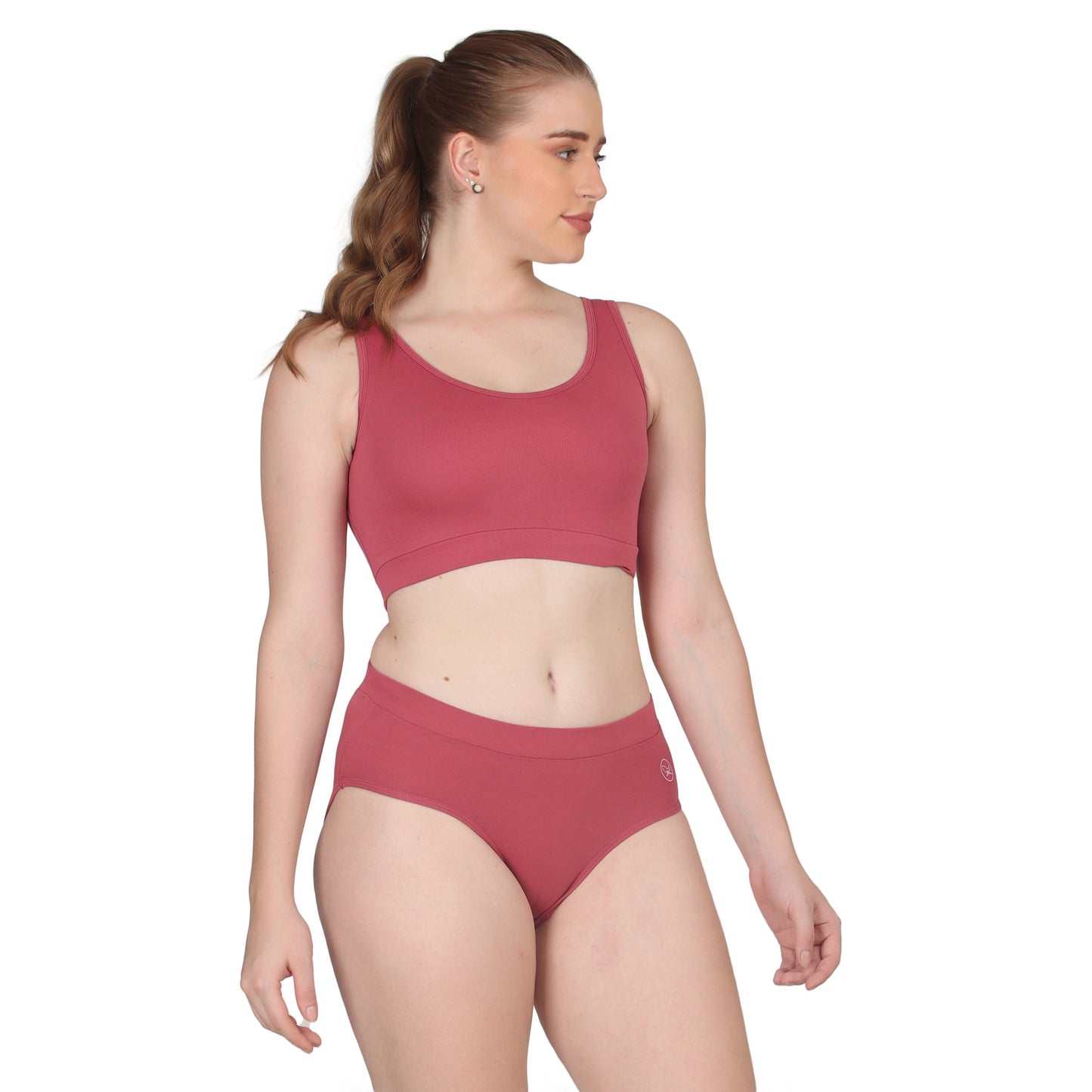 POOJA RAGENEE Skin Breathable & Smooth Fabric Solid Set ST01 Dark Pink
