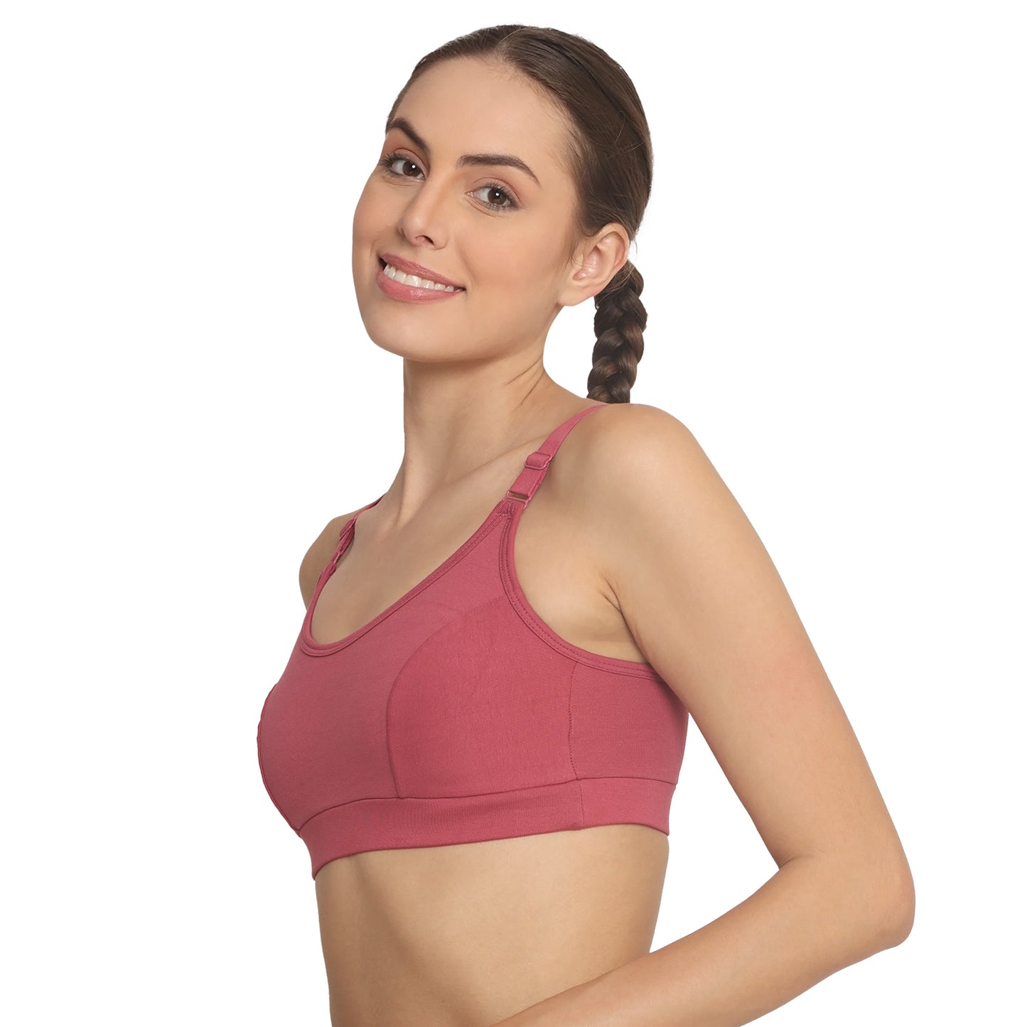 POOJA RAGENEE Women T-Shirt Non Padded Free Wired Bra SQ1035 Dark Pink