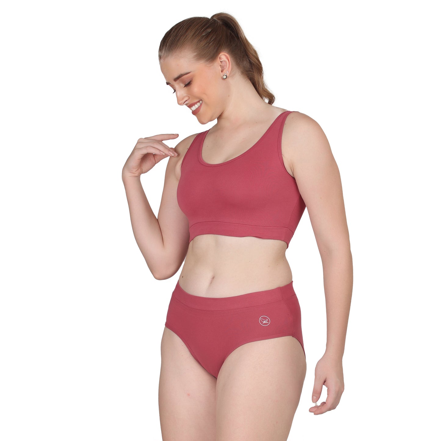 POOJA RAGENEE Skin Breathable & Smooth Fabric Solid Set ST01 Dark Pink