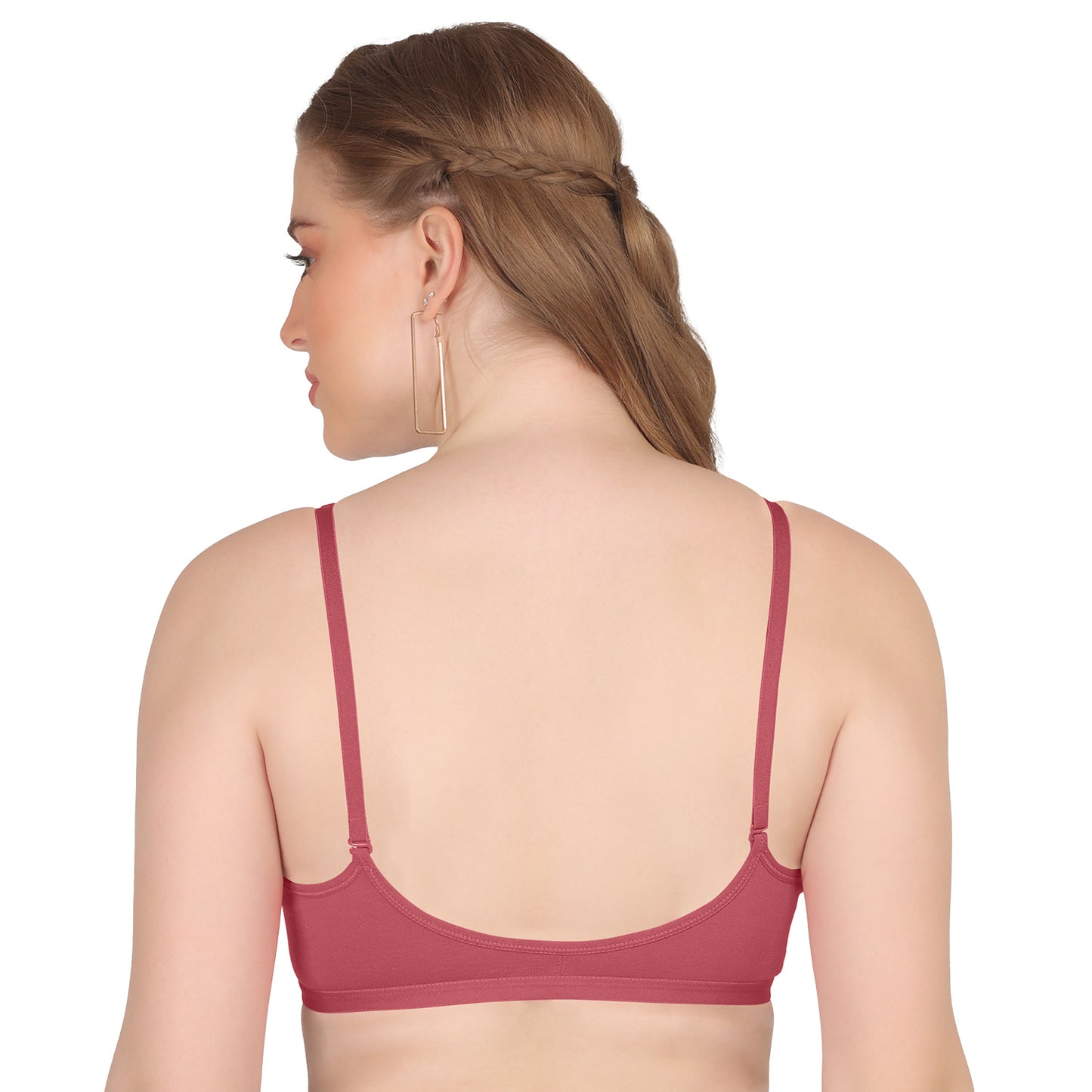 POOJA RAGENEE Double Layer Front Opener Hooks Detachable Strap Bra BQ2184 Dark Pink