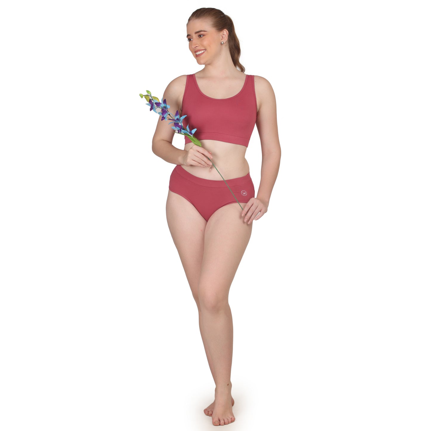 POOJA RAGENEE Skin Breathable & Smooth Fabric Solid Set ST01 Dark Pink