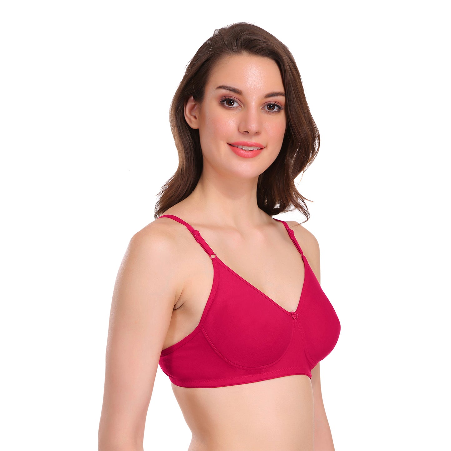 Pooja Ragenee Light Padded Cotton Mould bra for Womens Magenta