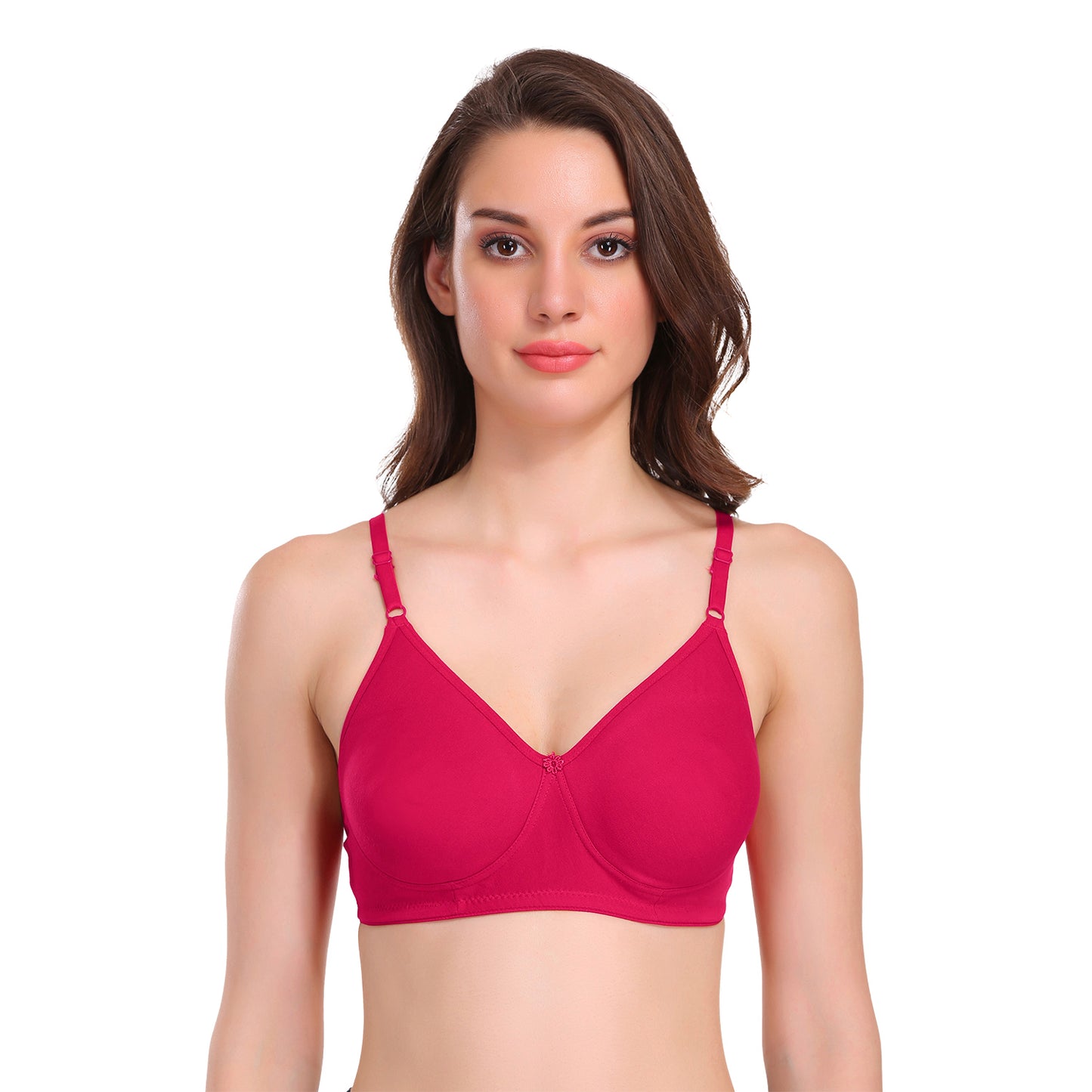 Pooja Ragenee Light Padded Cotton Mould bra for Womens Magenta