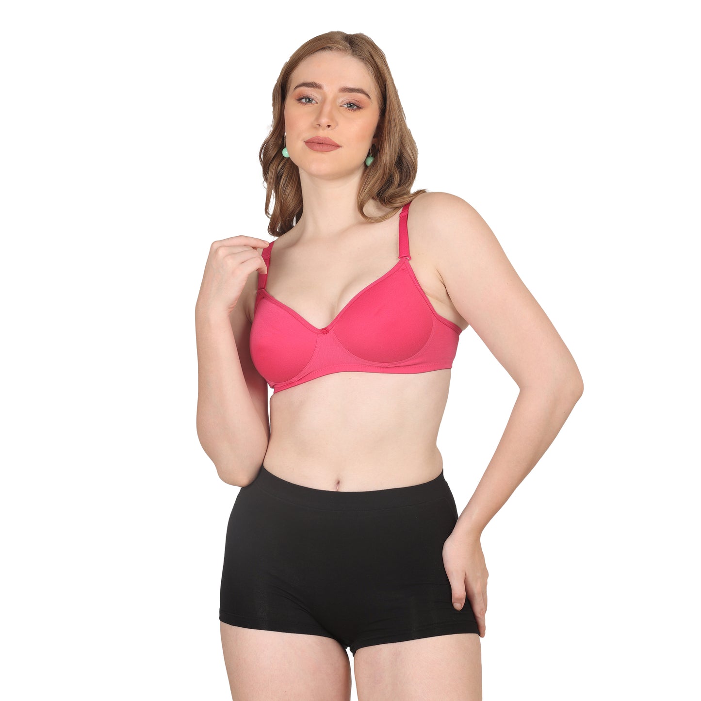 POOJA RAGENEE Lightly Padded Solid Bra for Womens FQ8002C Magenta