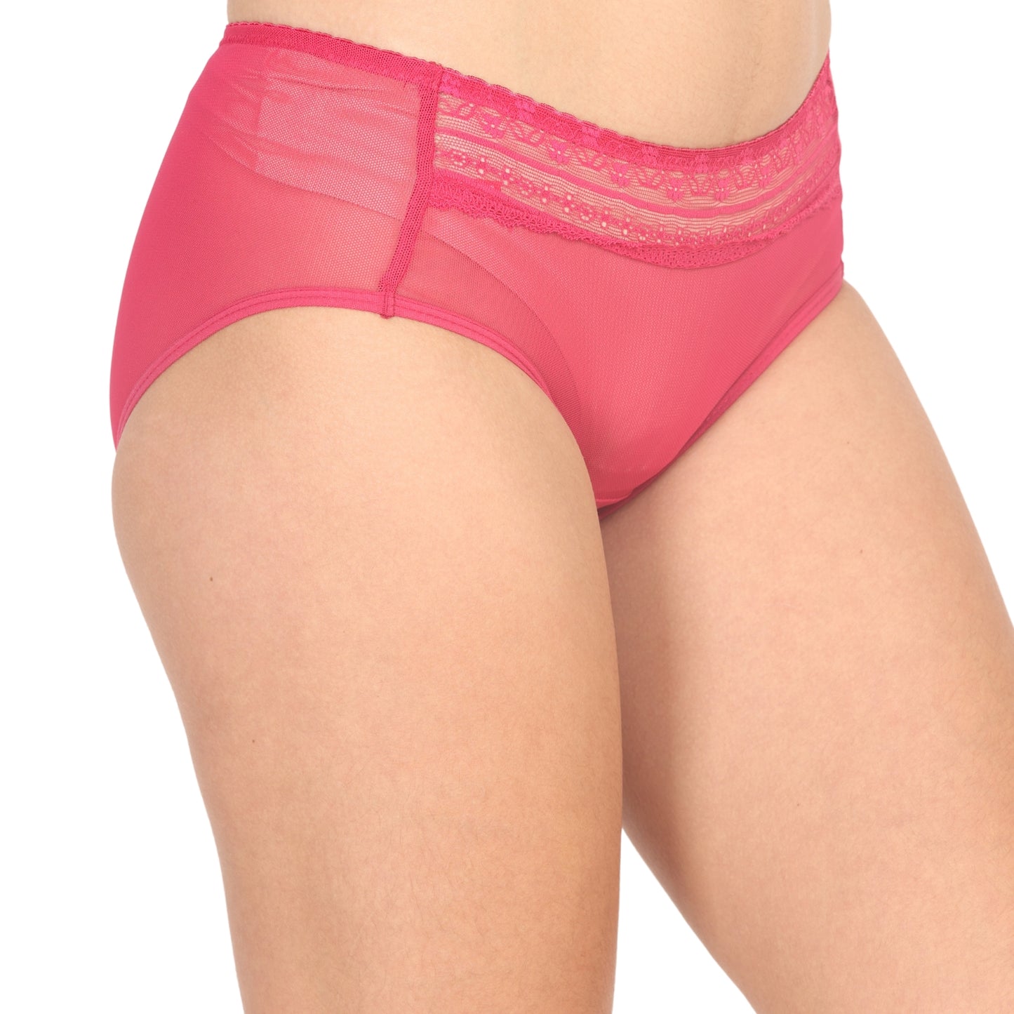 POOJA RAGENEE Women's Regular Power Net Lycra Panty PQ5021 Magenta