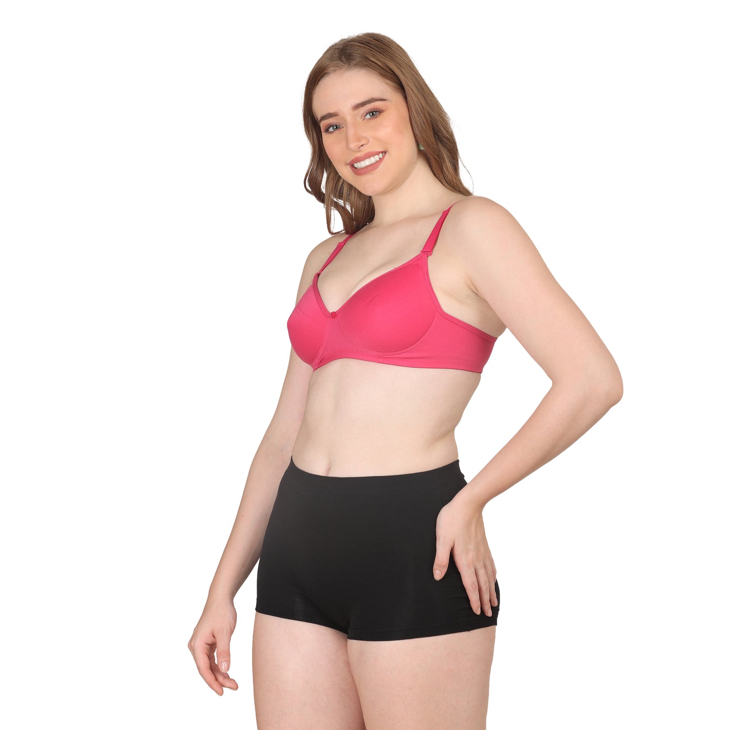 POOJA RAGENEE Lightly Padded Solid Bra for Womens FQ8002C Magenta