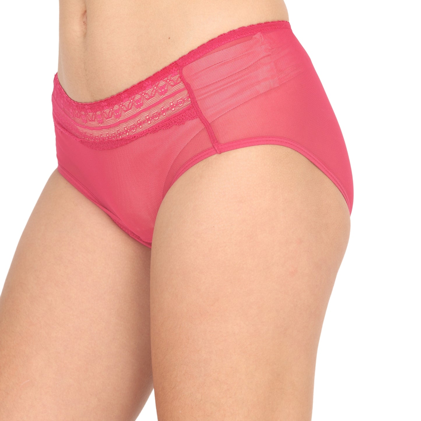 POOJA RAGENEE Women's Regular Power Net Lycra Panty PQ5021 Magenta