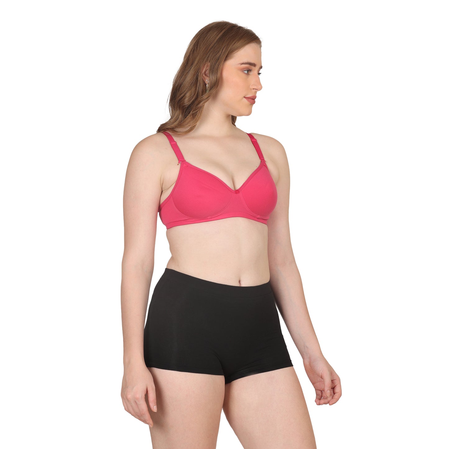 POOJA RAGENEE Lightly Padded Solid Bra for Womens FQ8002C Magenta