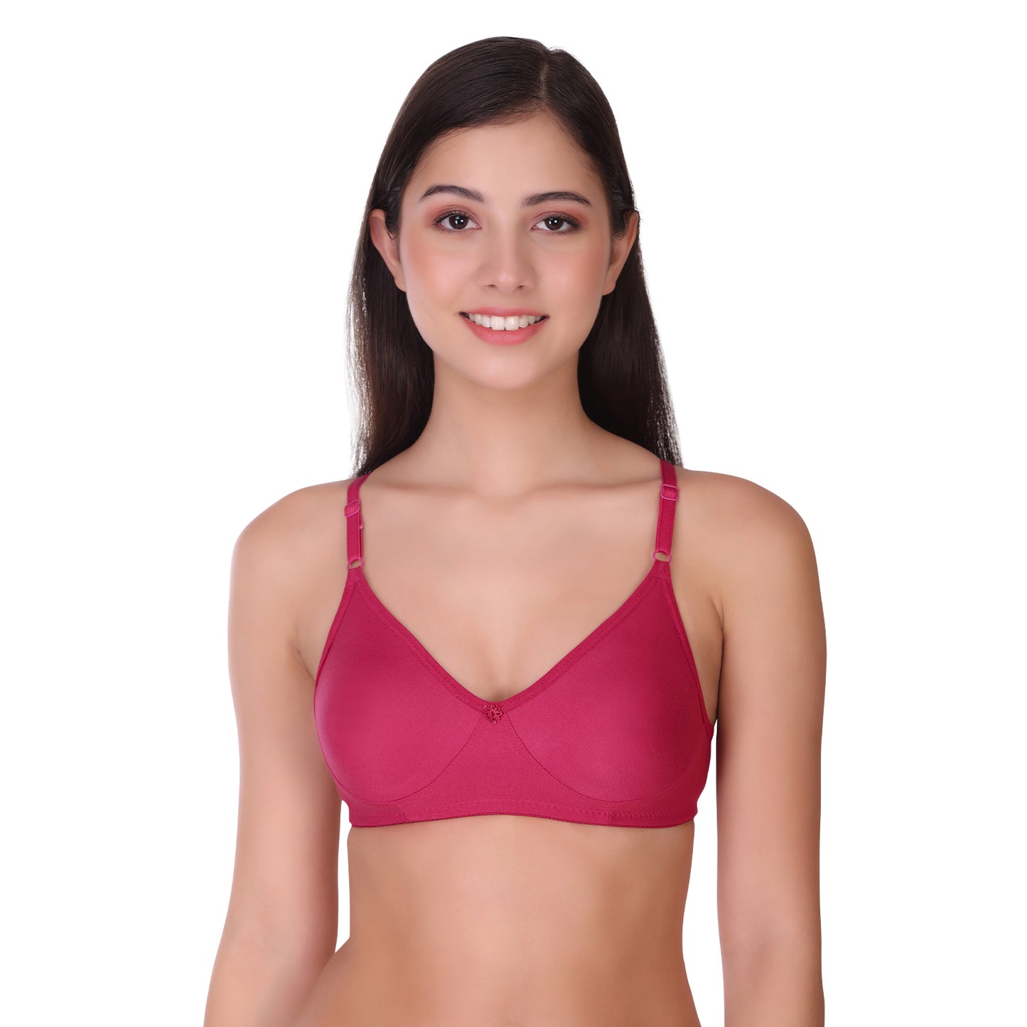 Pooja Ragenee Womens Full Coverage Non Padded Mould Cotton Bra MQ3055 Magenta
