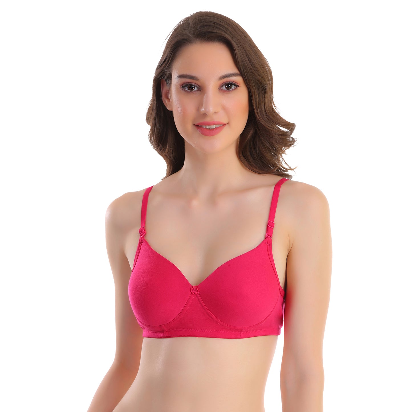 Pooja Ragenee Womens Full Coverage Padded Mould Cotton Bra FQ8005 Magenta