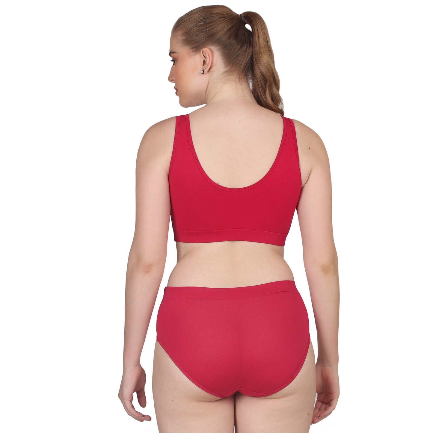 POOJA RAGENEE Skin Breathable & Smooth Fabric Solid Set ST01 Magenta