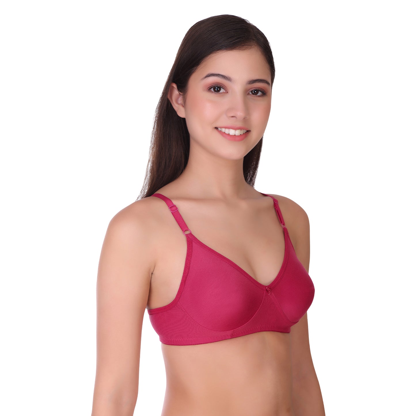 Pooja Ragenee Womens Full Coverage Non Padded Mould Cotton Bra MQ3055 Magenta