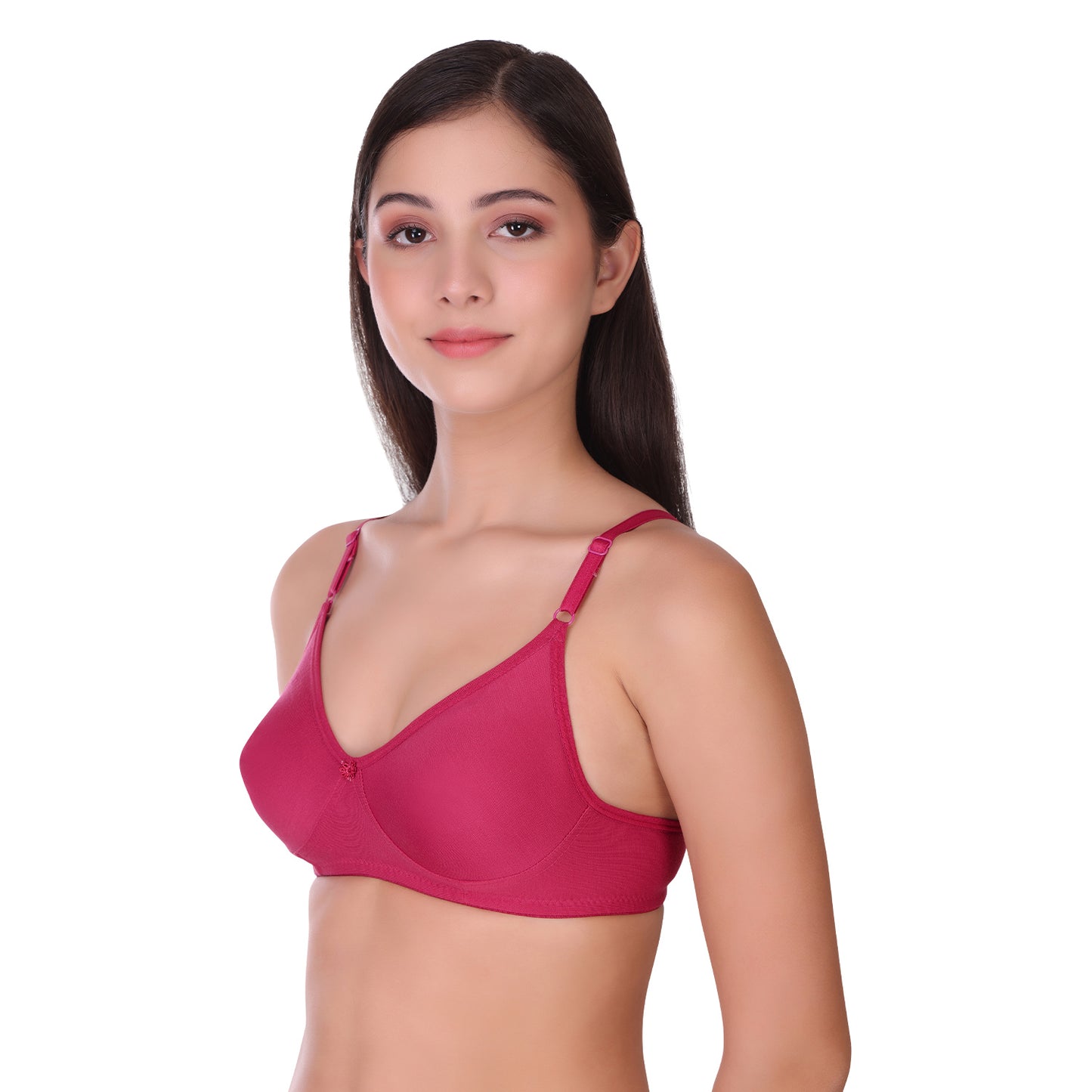 Pooja Ragenee Womens Full Coverage Non Padded Mould Cotton Bra MQ3055 Magenta
