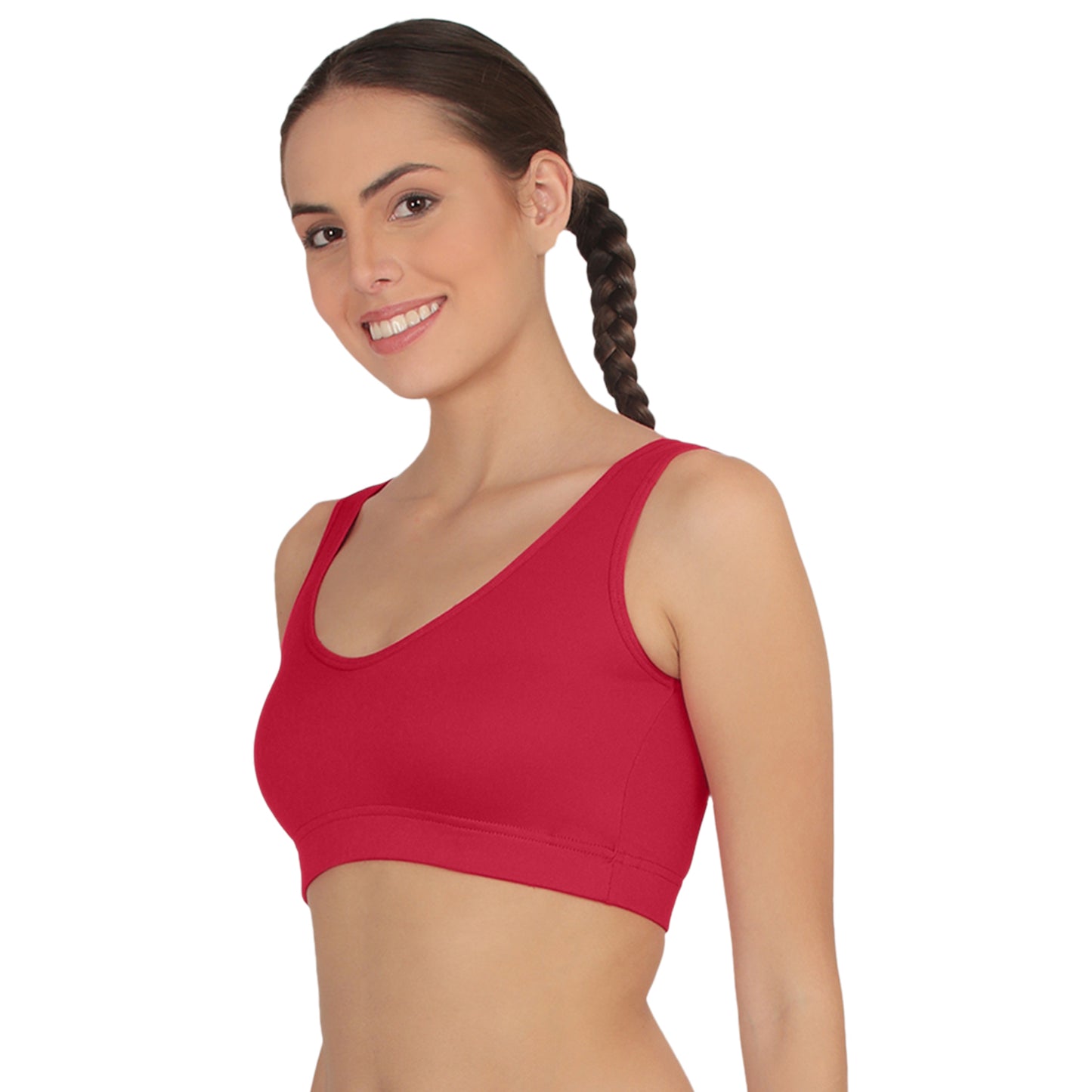 POOJA RAGENEE Full Coverage Seamless Bra Fitness T-Shirt Sports BraSQ1037 Magenta