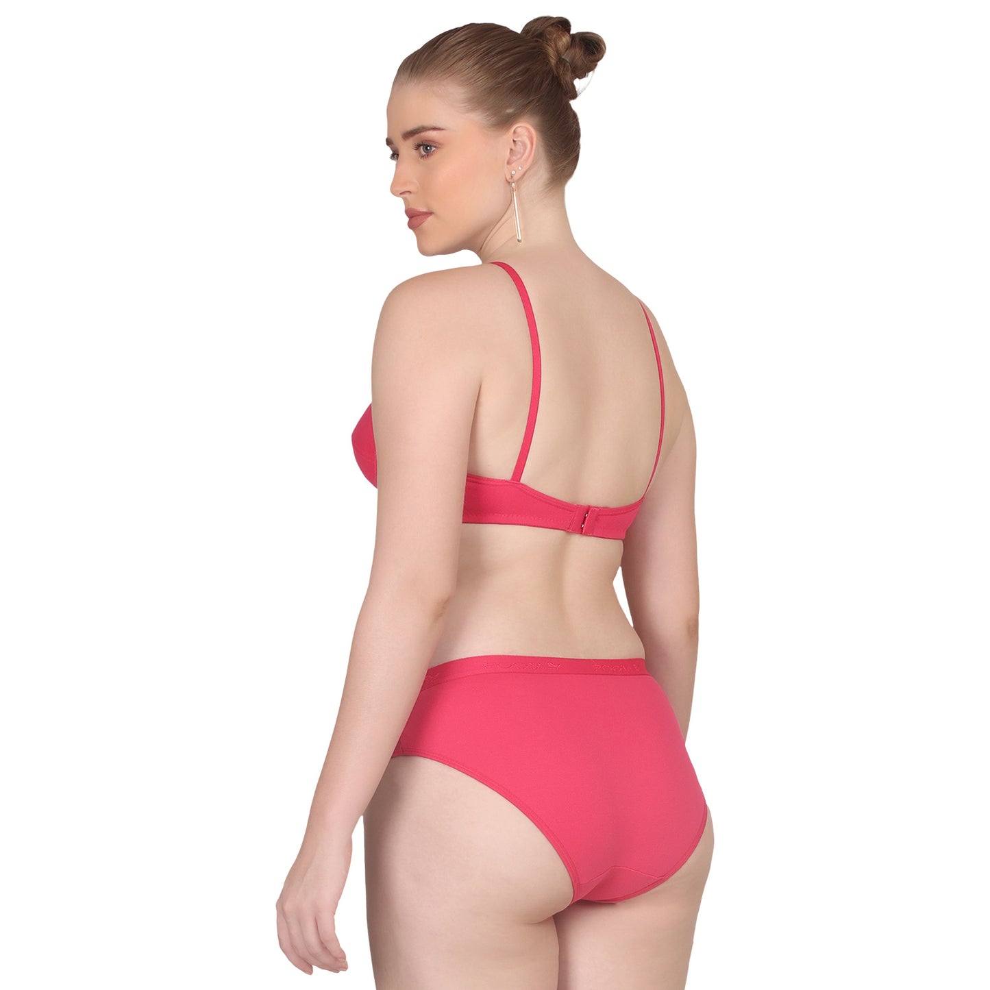 POOJA RAGENEE Women Wireless Bra and Panty Set Matching Lingerie Set ST07 Magenta