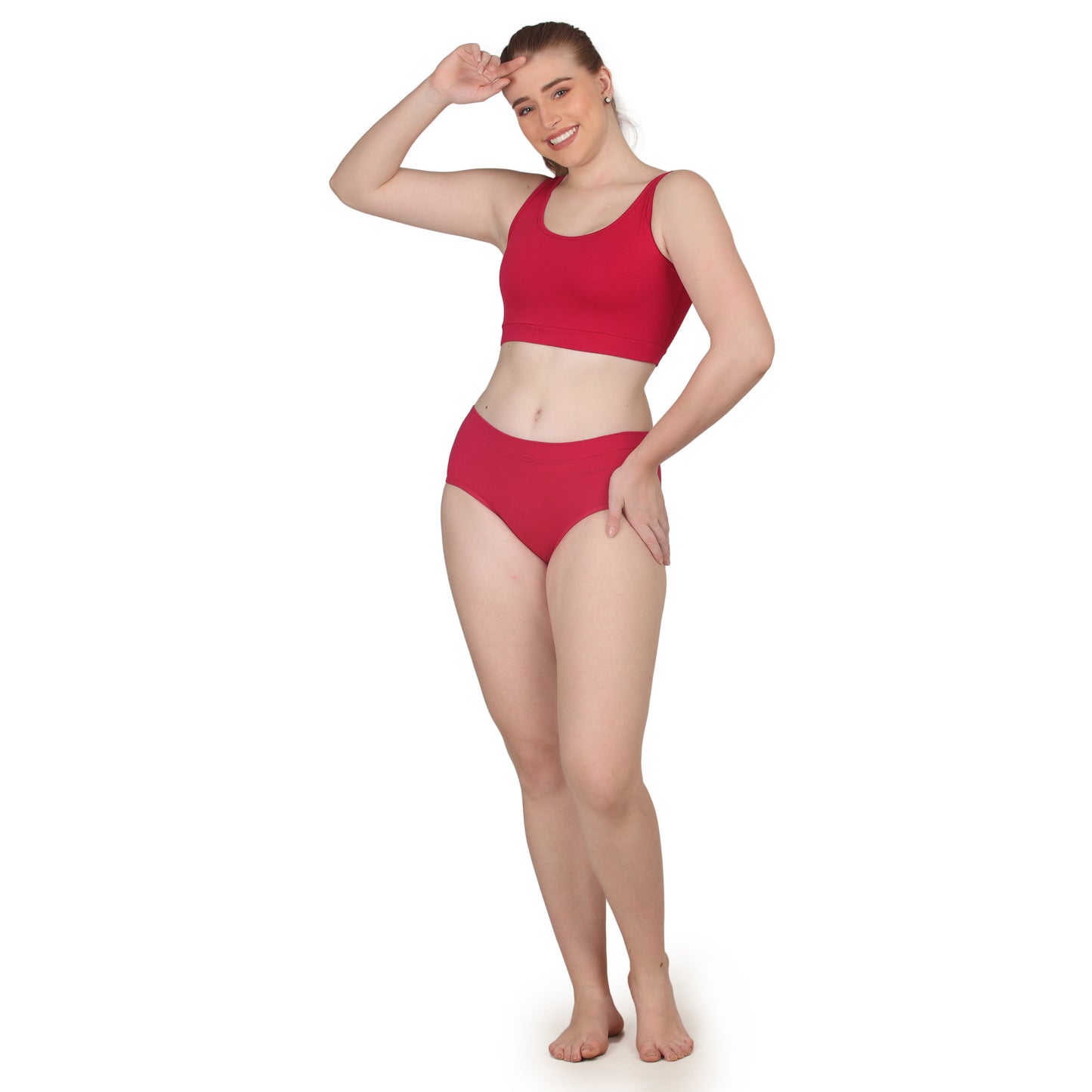 POOJA RAGENEE Skin Breathable & Smooth Fabric Solid Set ST01 Magenta