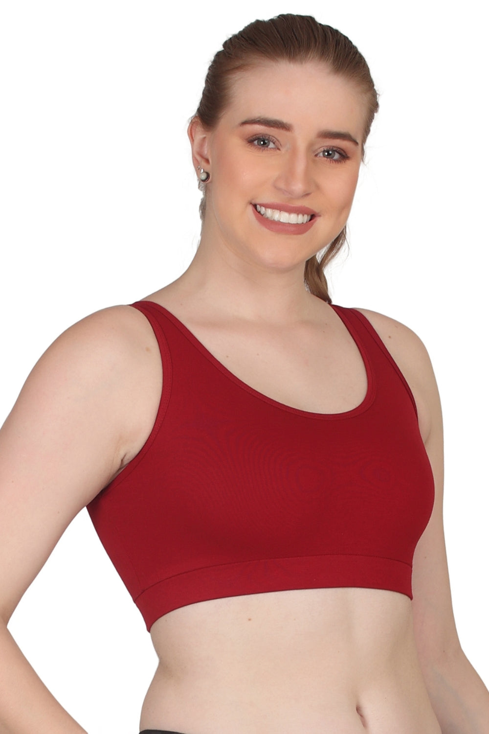 POOJA RAGENEE Skin Breathable & Comfortable Sports Bra SQ1029B Maroon