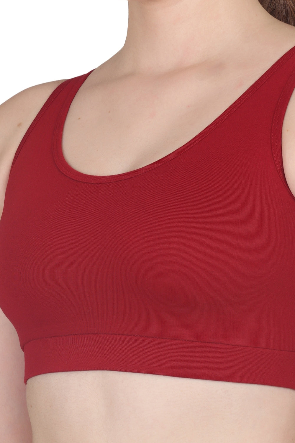 POOJA RAGENEE Skin Breathable & Comfortable Sports Bra SQ1029B Maroon