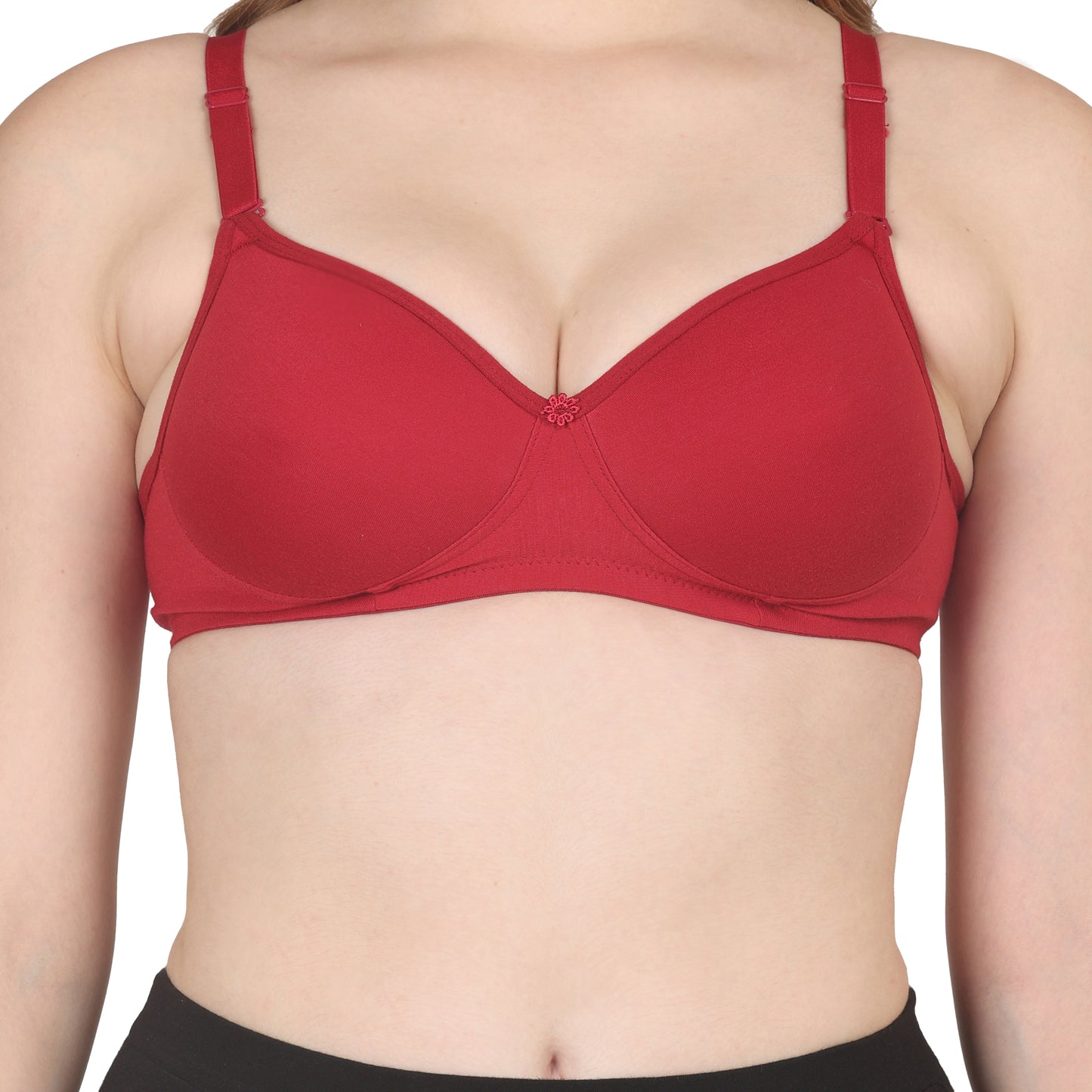 POOJA RAGENEE Lightly Padded Solid Bra for Womens FQ8002C Maroon