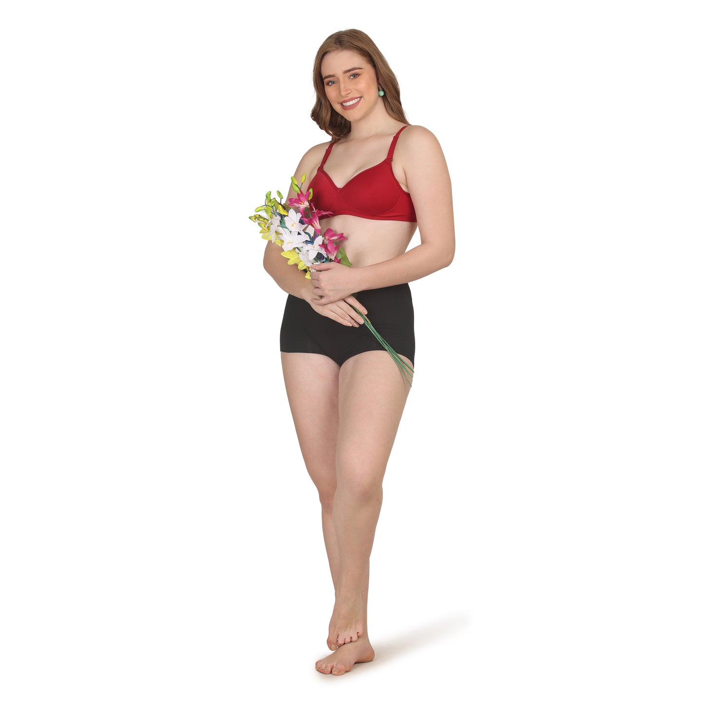 POOJA RAGENEE Lightly Padded Solid Bra for Womens FQ8002C Maroon