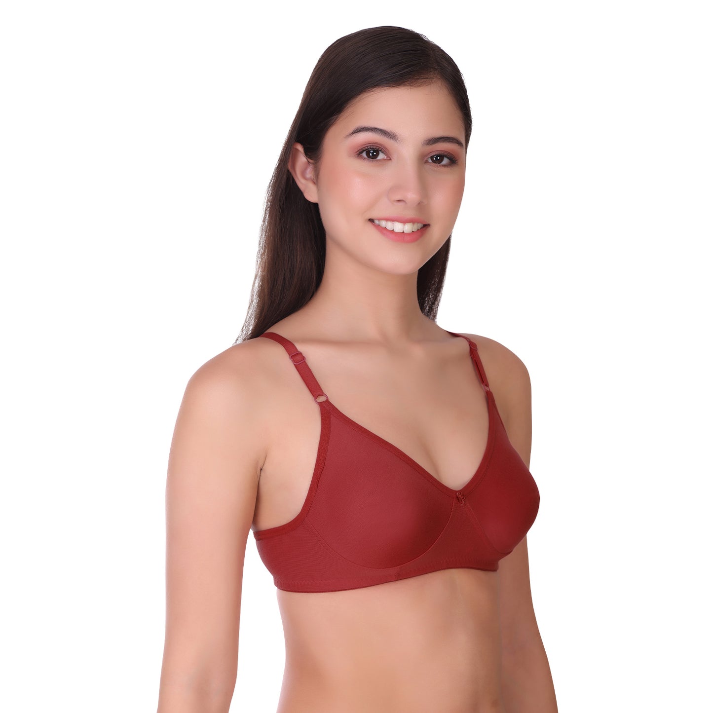 Pooja Ragenee Womens Full Coverage Non Padded Mould Cotton Bra MQ3055 Magenta-Maroon-Purple