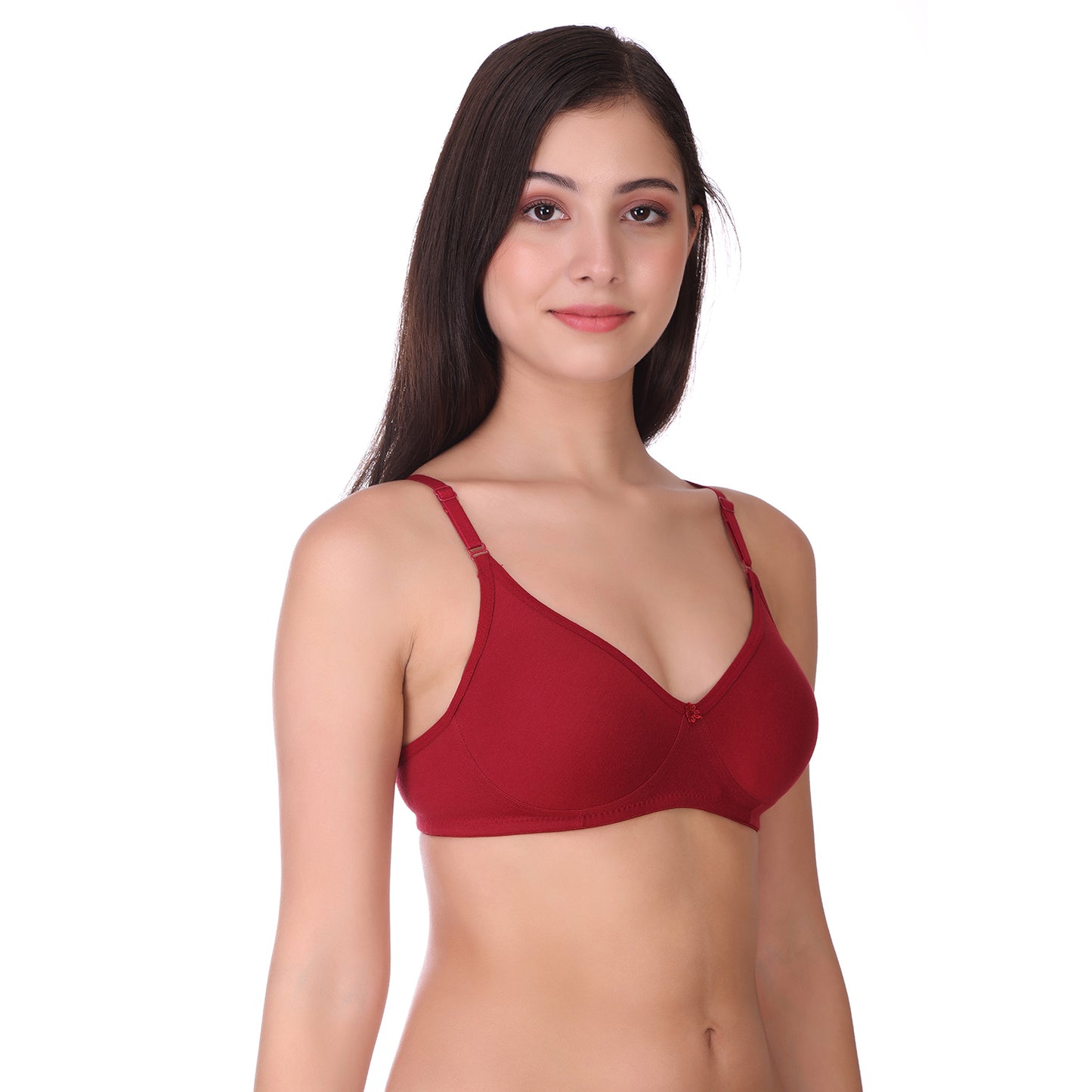 Pooja Ragenee Cotton Blend Seamless bra for Womens Maroon