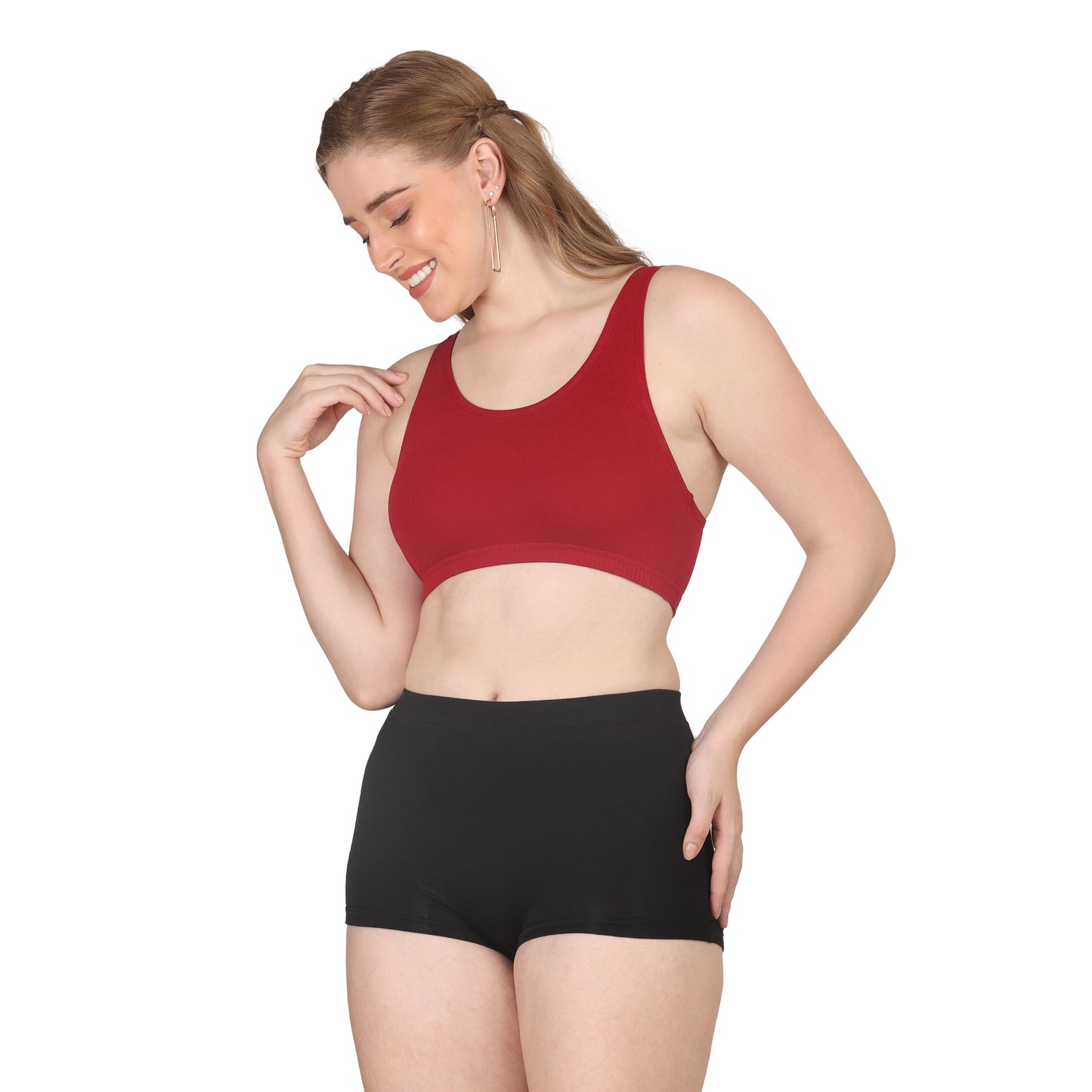 POOJA RAGENEE Skin Breathable & Comfort Sports Bra for Womens SQ1030 Maroon