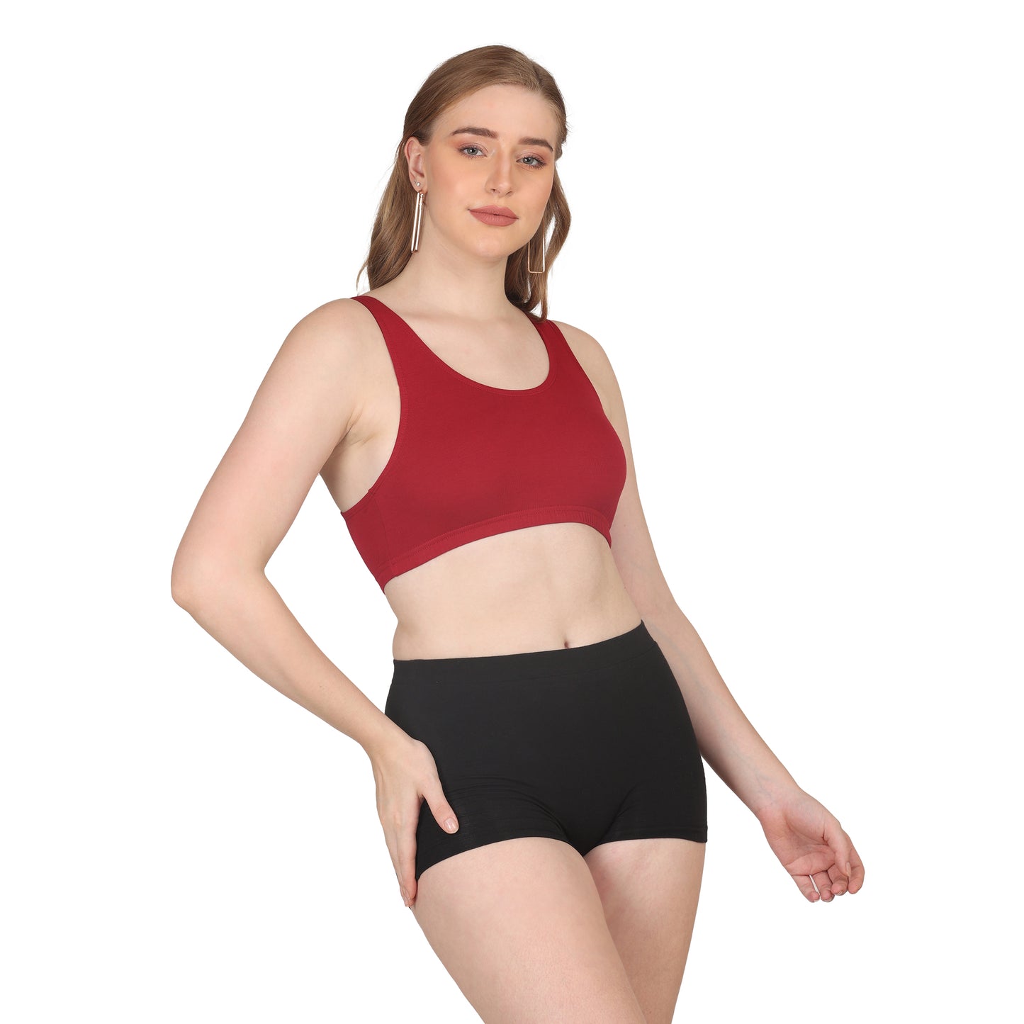 POOJA RAGENEE Skin Breathable & Comfort Sports Bra for Womens SQ1030 Maroon