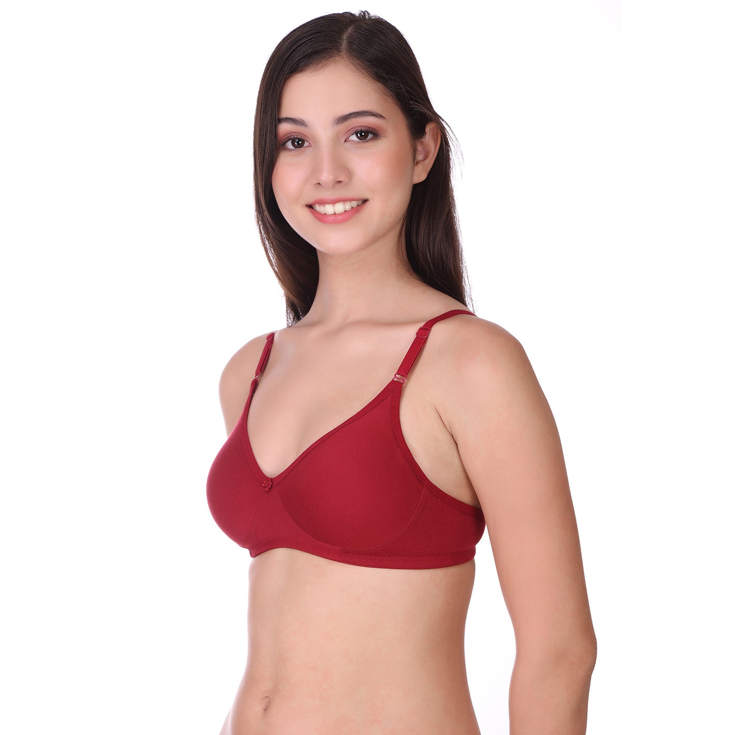 Pooja Ragenee Cotton Blend Seamless bra for Womens Maroon